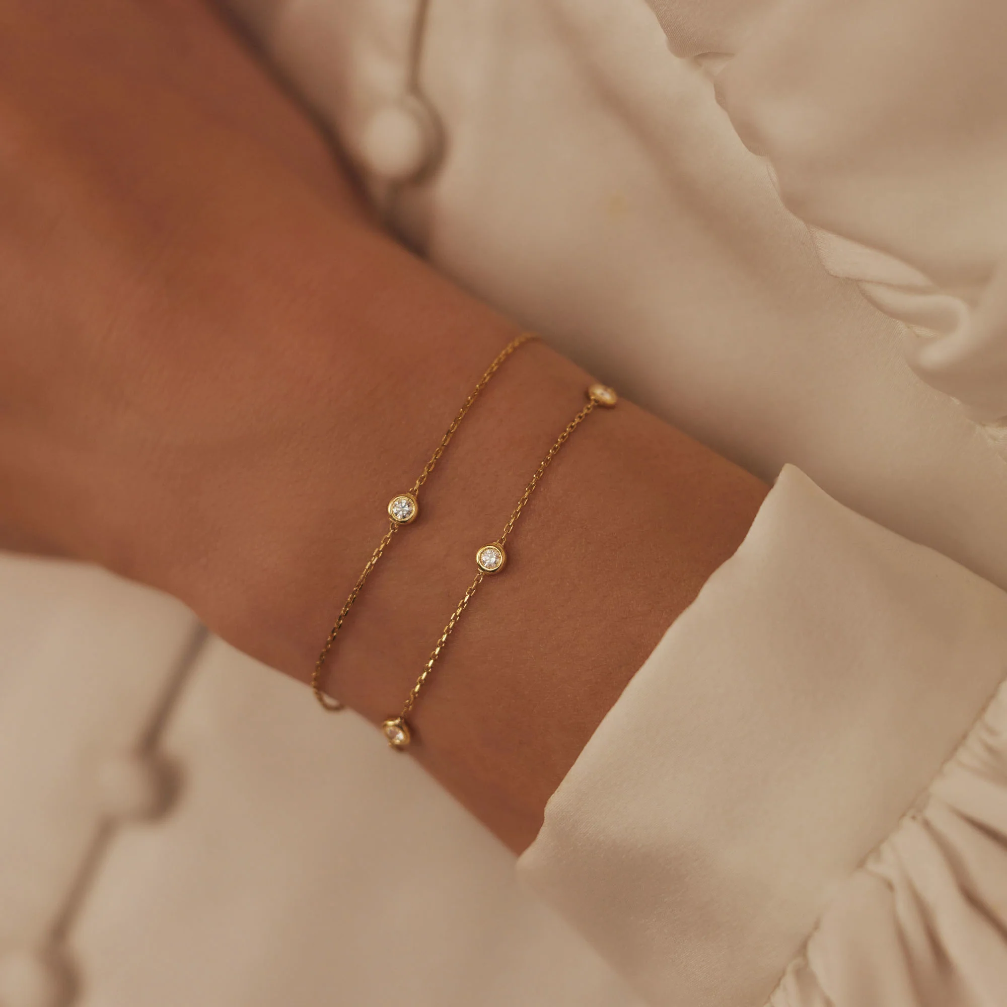 De la Paix Alfie 14 karat gold bracelet with diamond 0.05 carat - Image 2