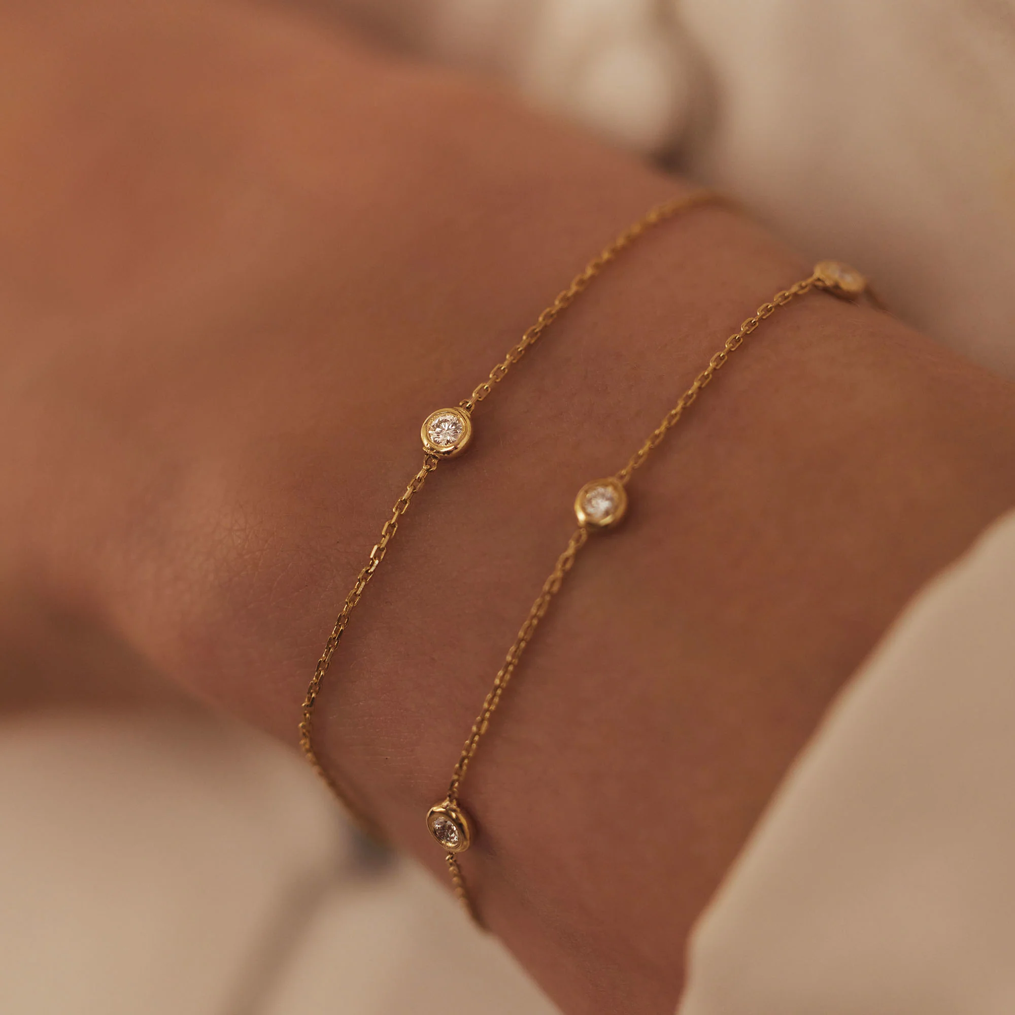 De la Paix Alfie 14 karat gold bracelet with diamond 0.05 carat - Image 3