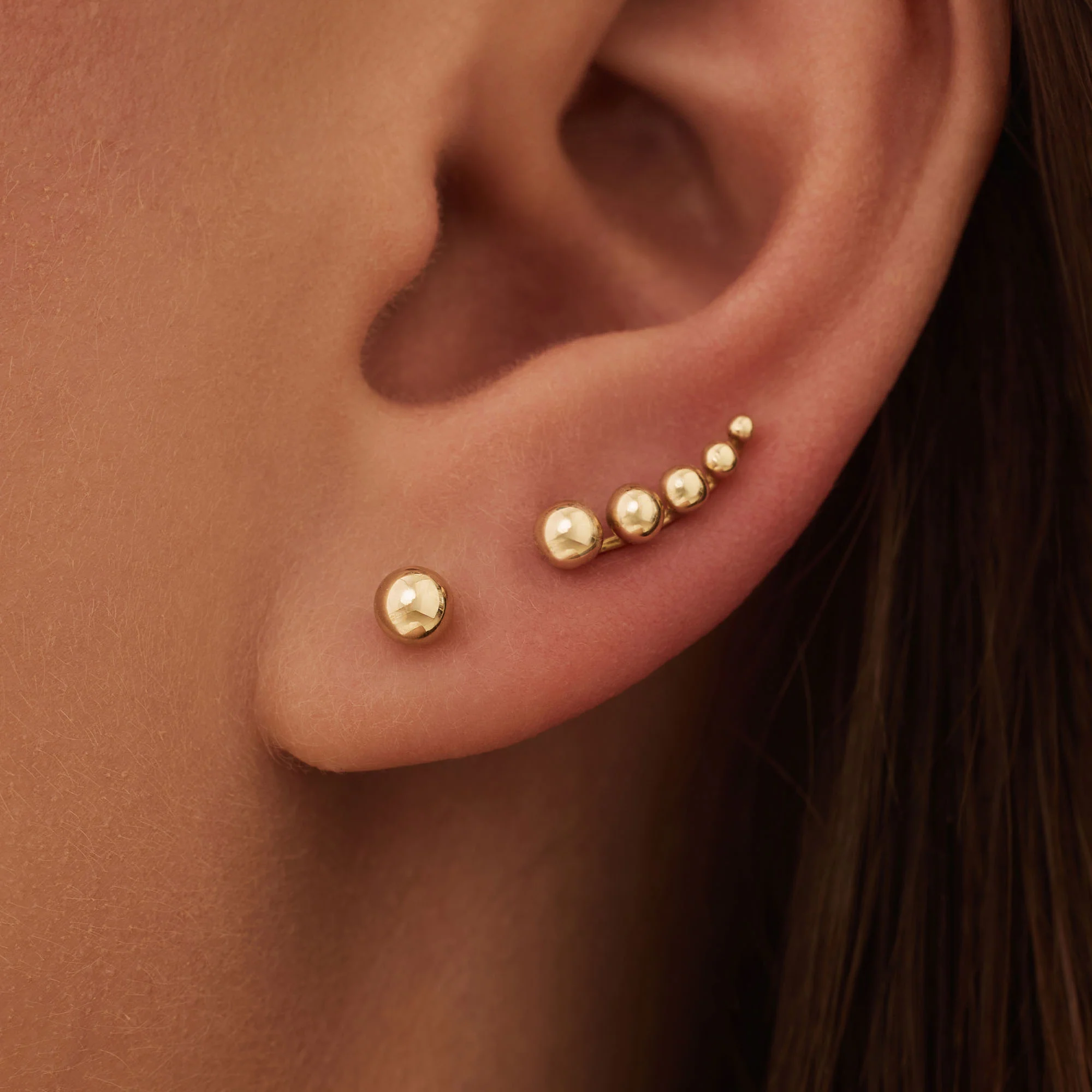 Rivoli Cézanne 14 karat gold earrings with 2 ear studs - Image 3