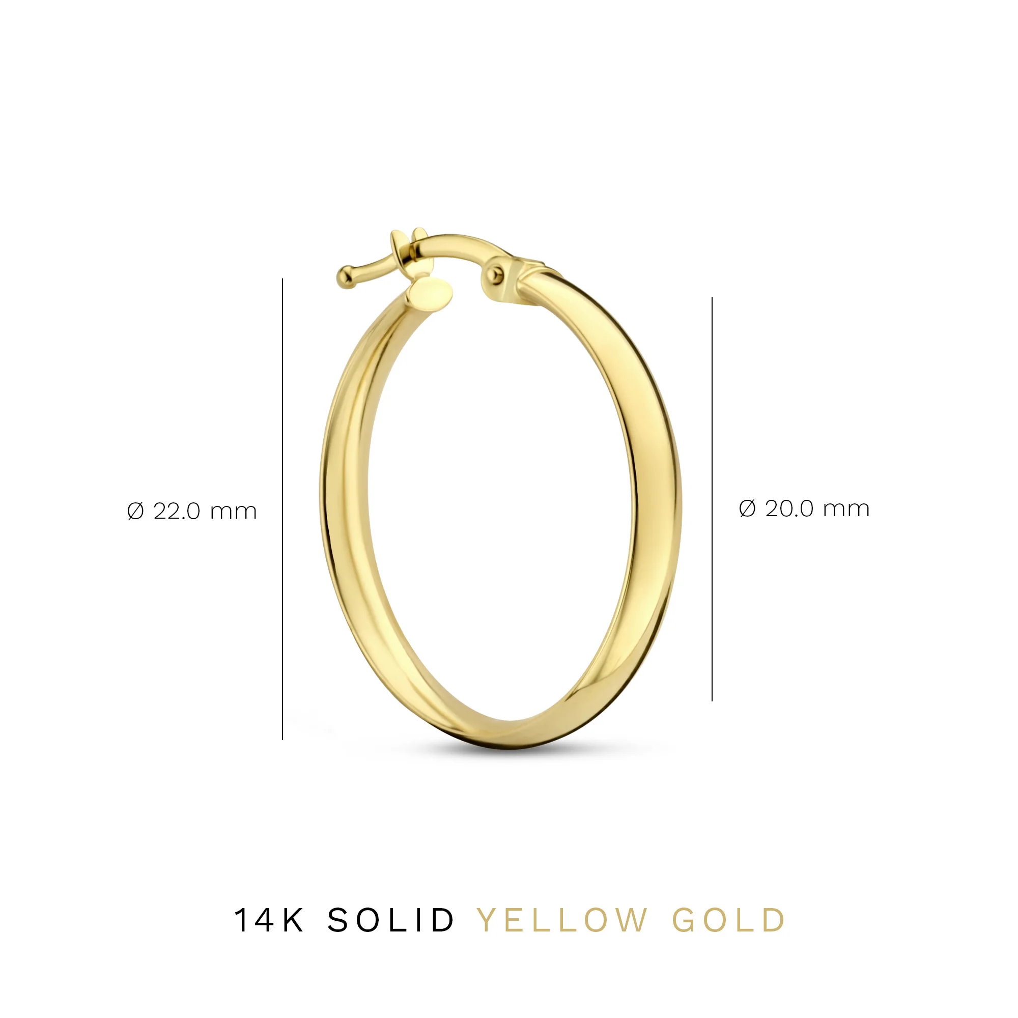 Rivoli Estrella 14 karat gold hoop earrings (22 mm) - Image 7
