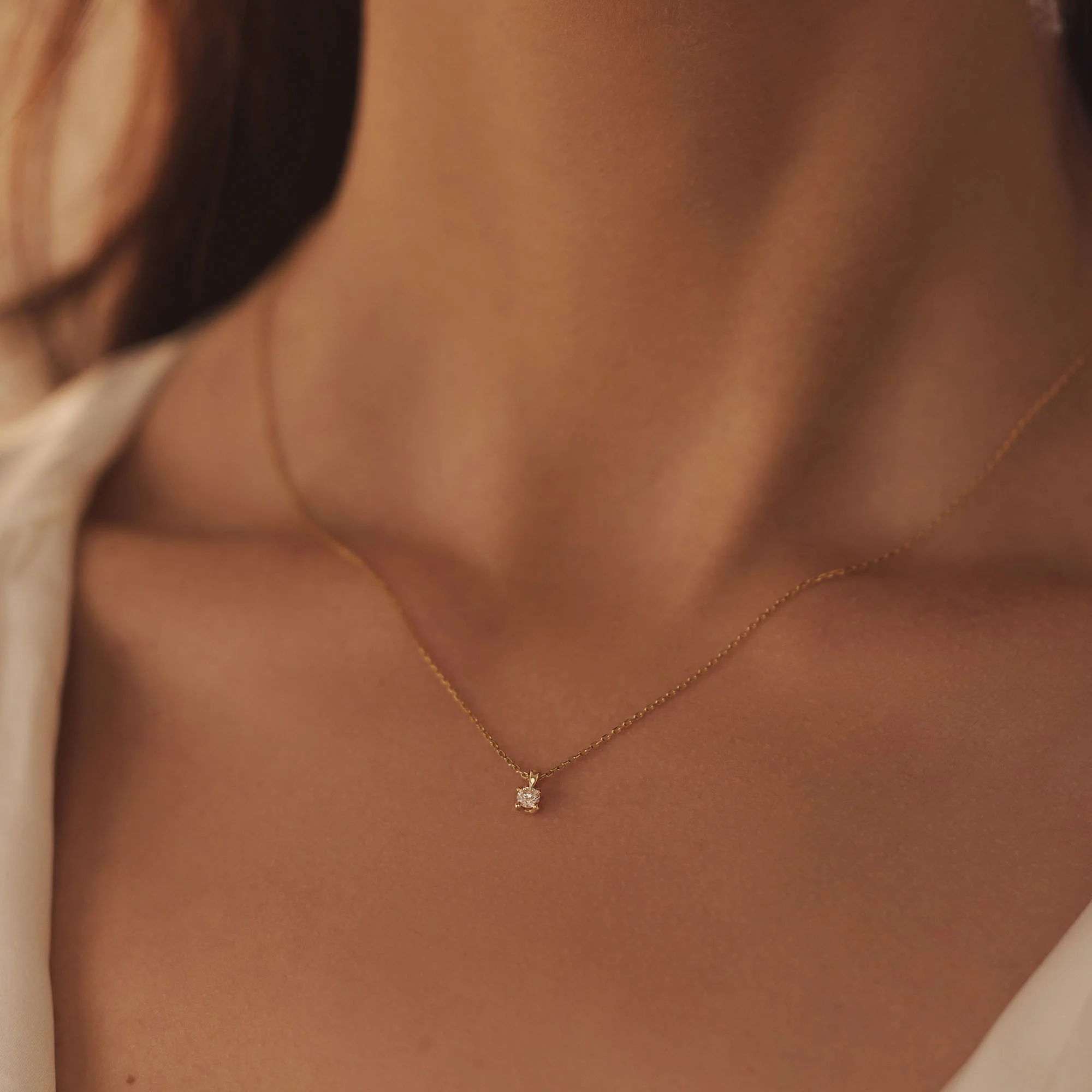 De la Paix Christine 14 karat gold necklace with diamond 0.10 carat - Image 2