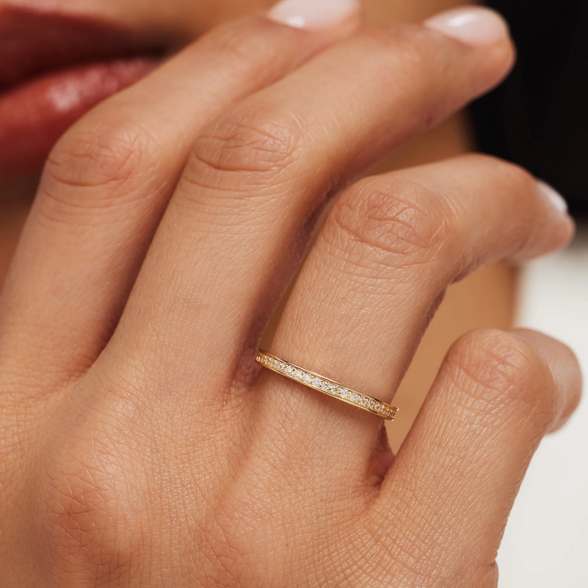 Le Marais Merle 14 karat gold ring with zirconia stones - Image 2