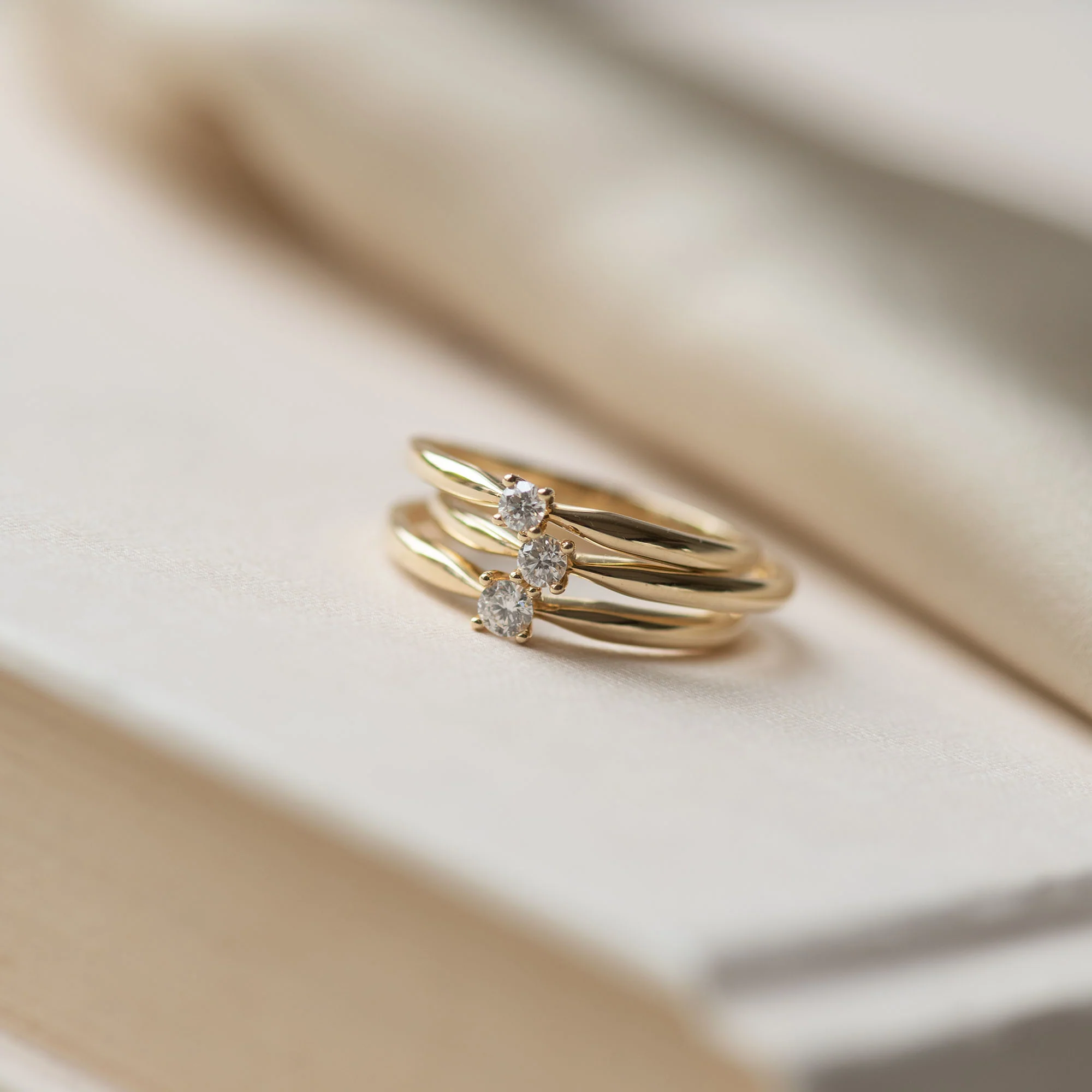 De la Paix Christine 14 karat gold ring with diamond 0.10 carat - Image 4
