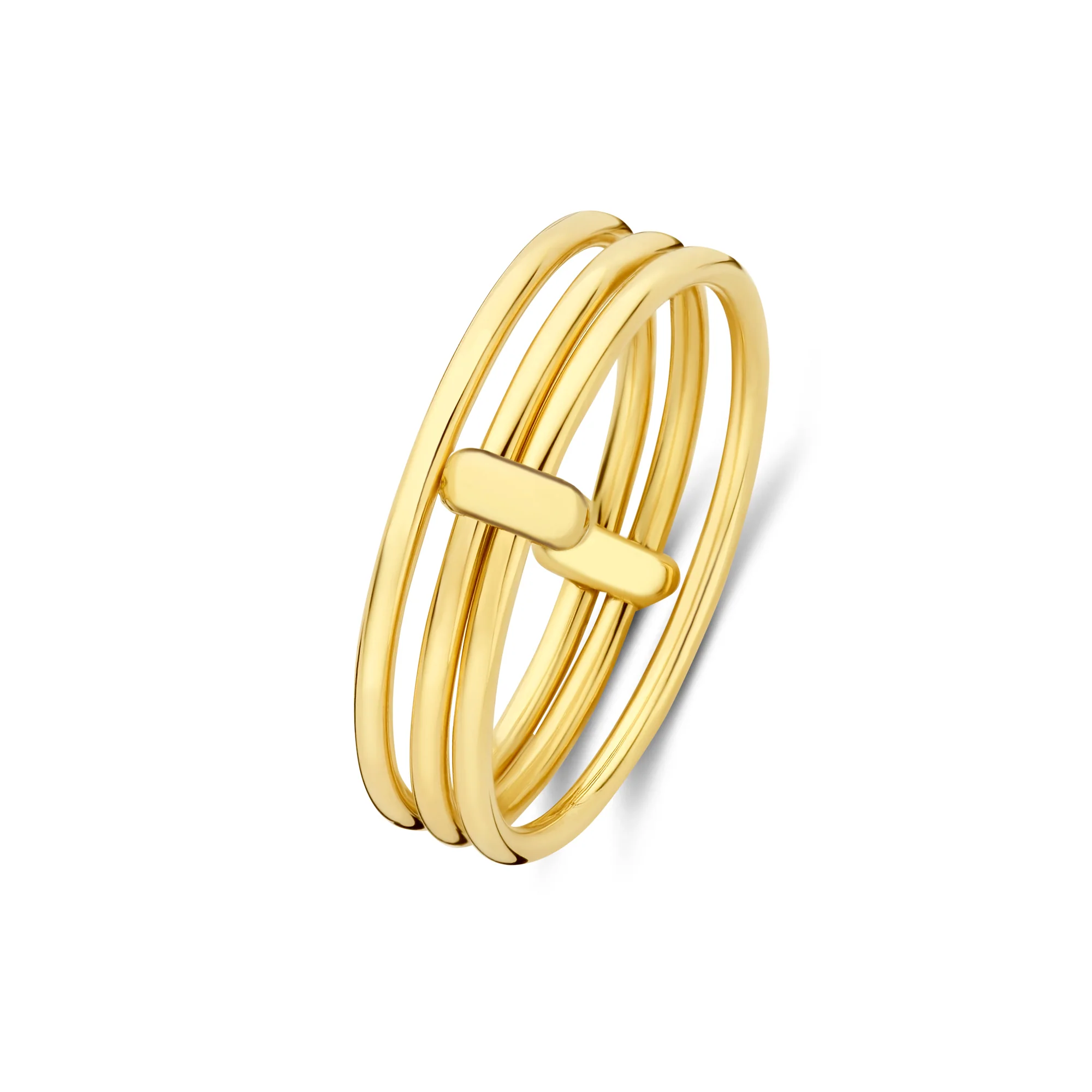 Cour d'Honneur Adora 14 karat golden 3-piece multi ring
