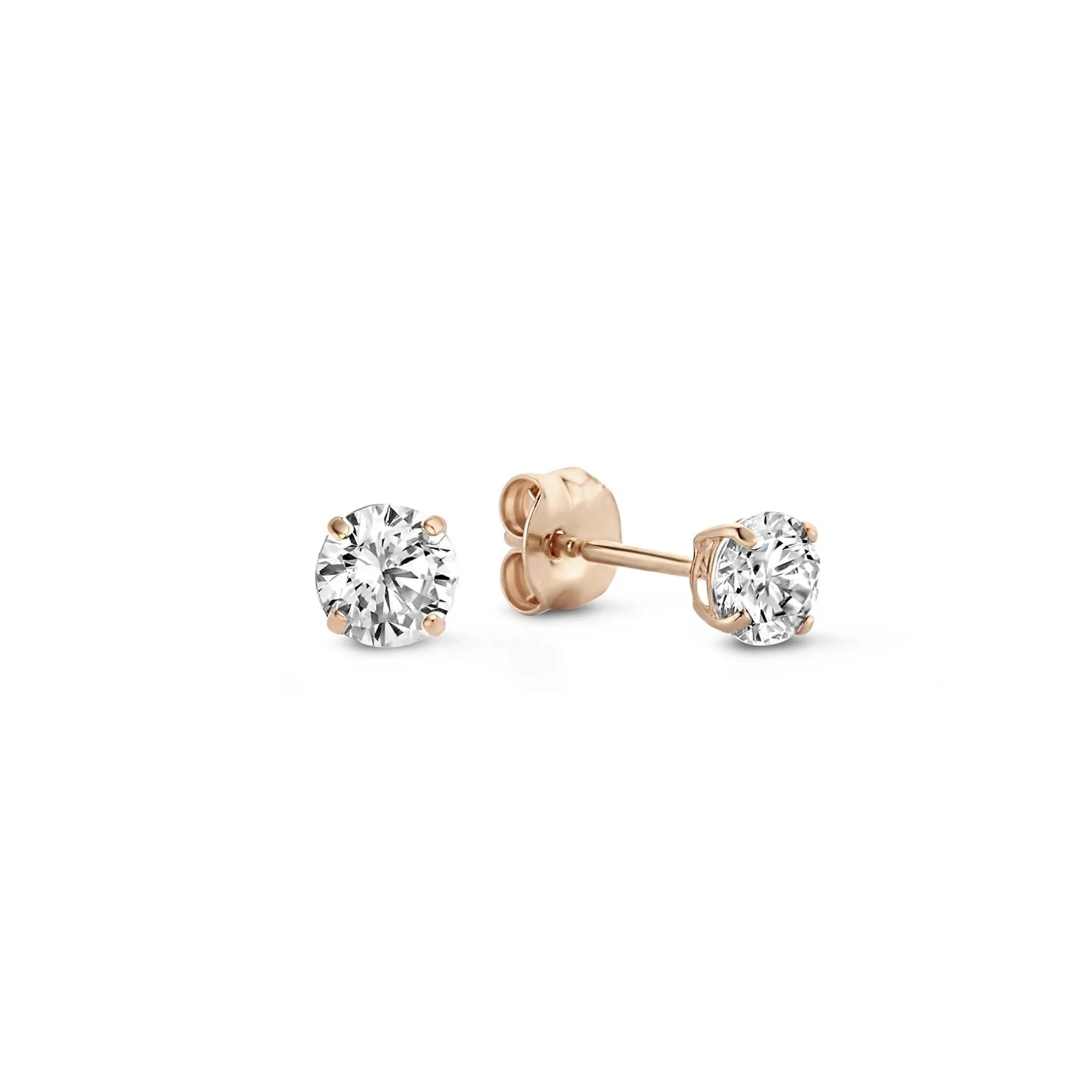 Cadeau d'Isabel 14 karat rose gold earring set with zirconia stones - Image 5
