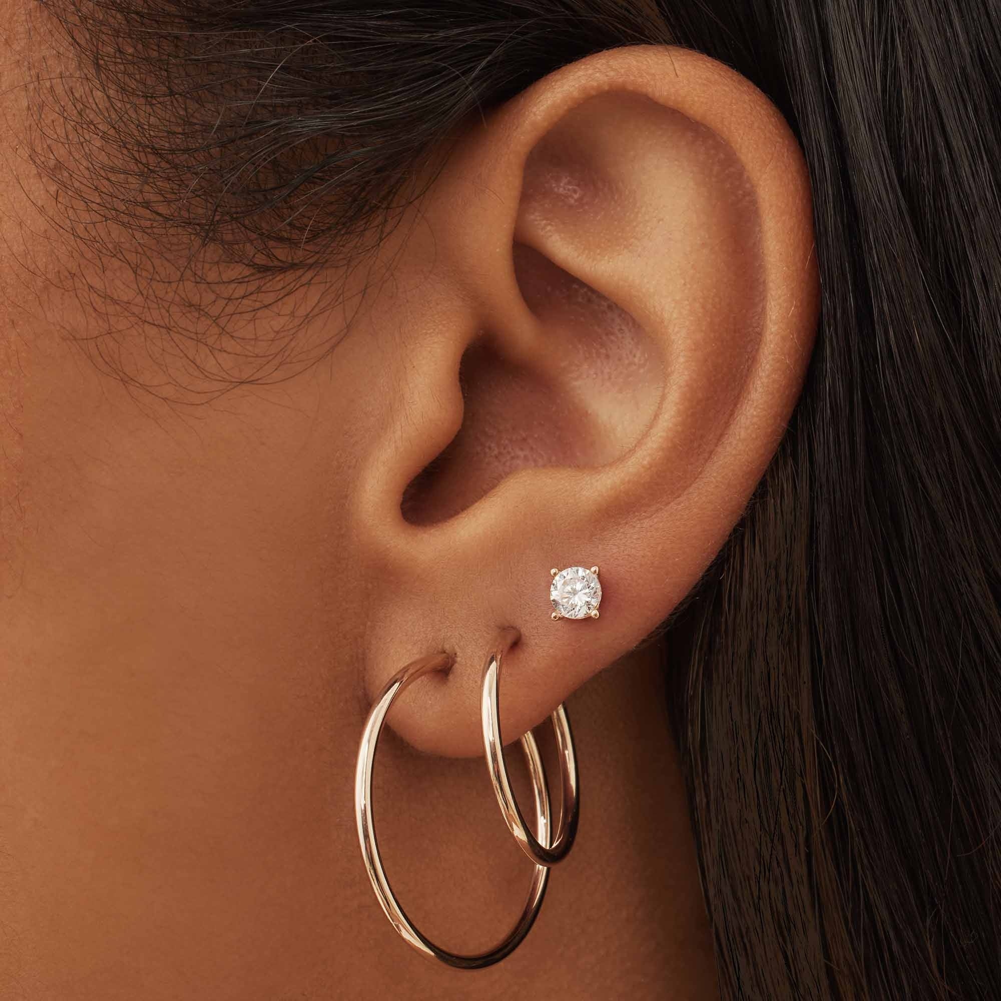 La Concorde Cerise 14 karat rose gold hoop earrings (16 mm) - Image 2