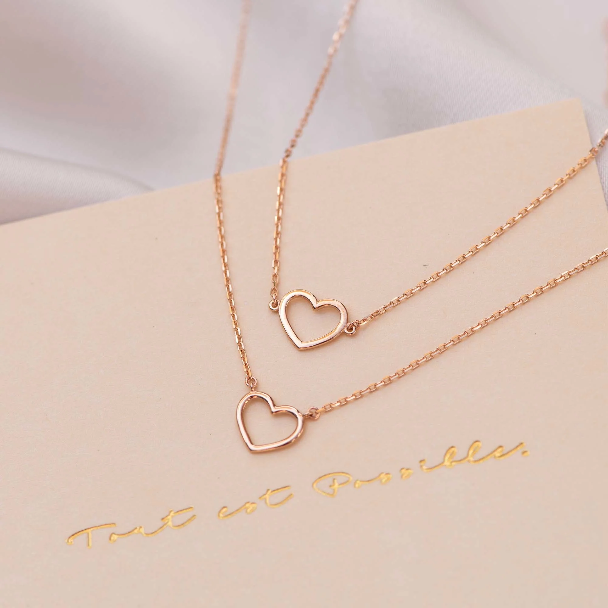 La Concorde Amore 14 karat rose gold necklace with heart - Image 5