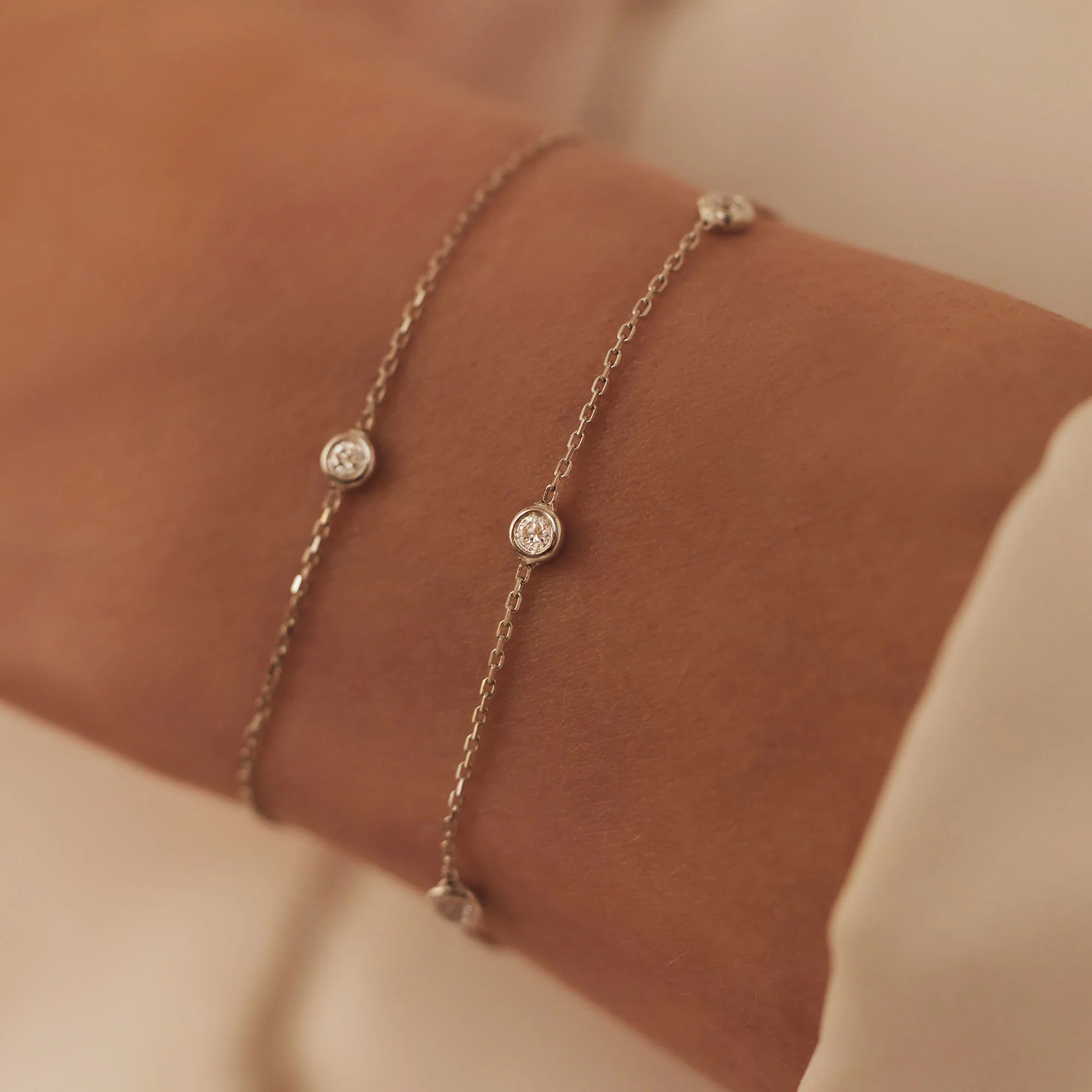De la Paix Alfie 14 karat white gold bracelet with diamond 0.05 carat - Image 3