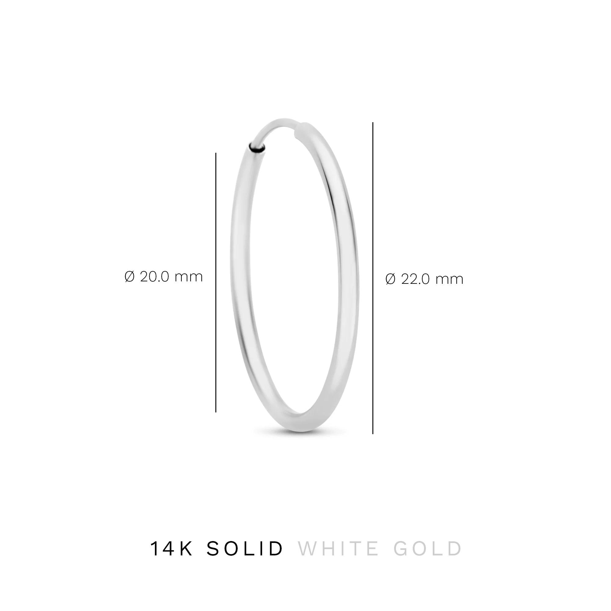 Saint Germain Cerise 14 karat white gold hoop earrings (22 mm) - Image 6