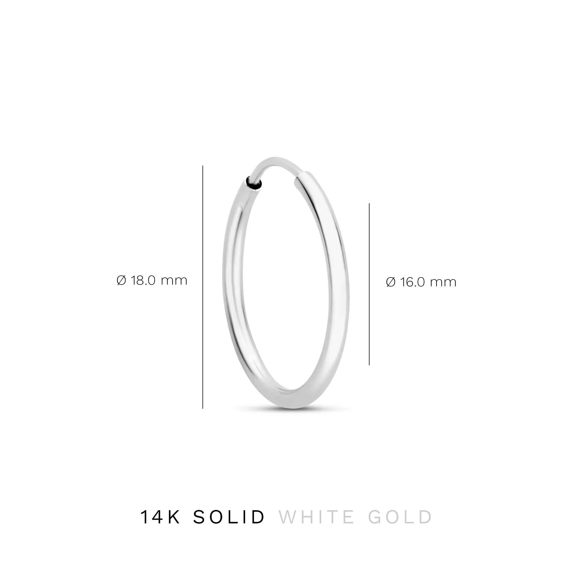 Saint Germain Cerise 14 karat white gold hoop earrings (18 mm) - Image 6