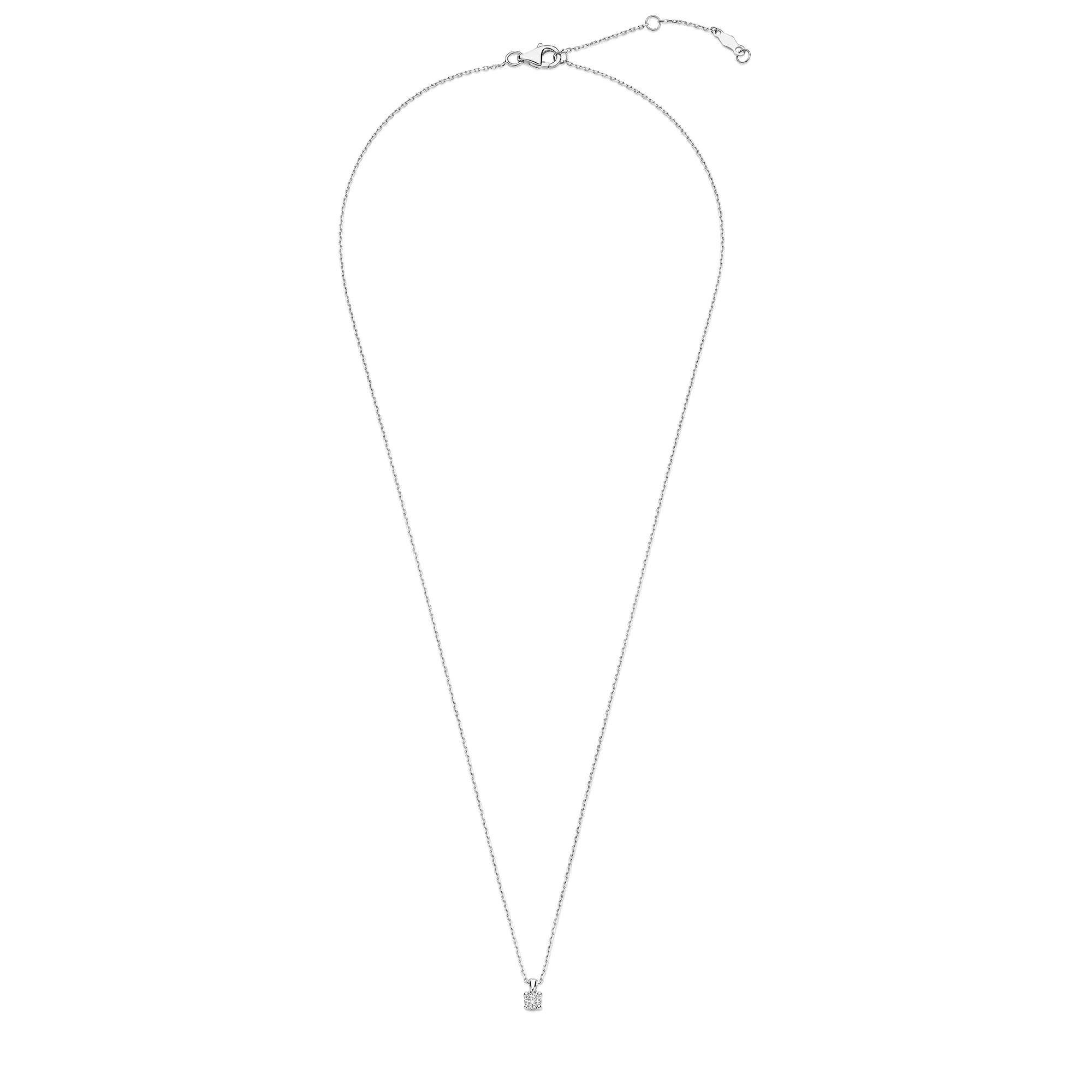 De la Paix Christine 14 karat white gold necklace with diamond 0.10 ct - Image 7