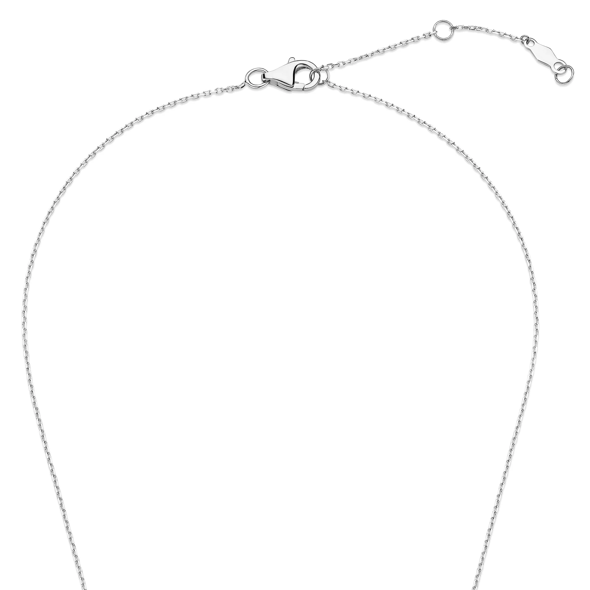 De la Paix Hanaé 14 karat white gold necklace with diamond 0.08 carat - Image 8
