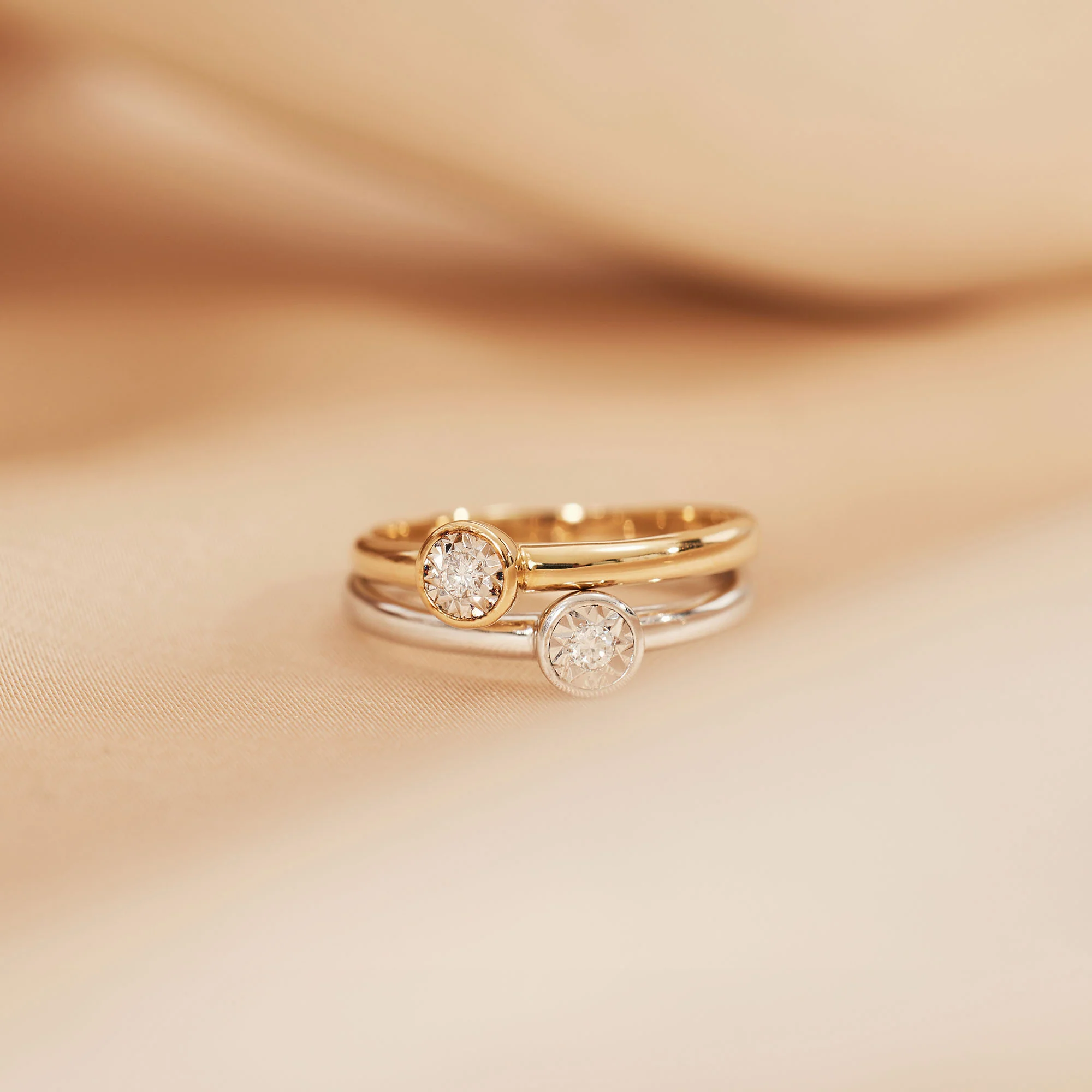 De la Paix Inaya 14 karat white gold ring with diamond 0.03 carat - Image 5