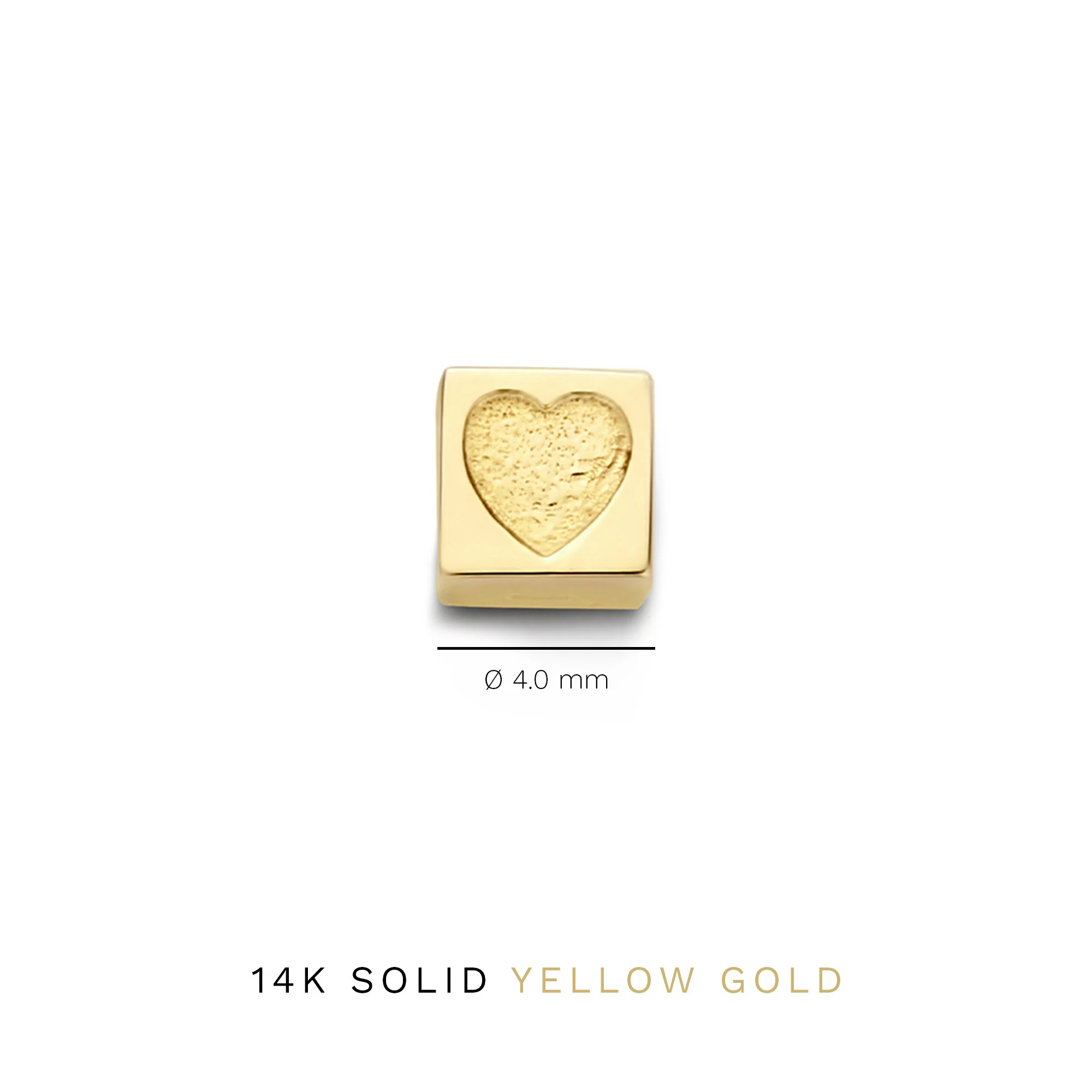 Cadeau d'Isabel 14 karat gold necklace and cube charm with heart - Image 10