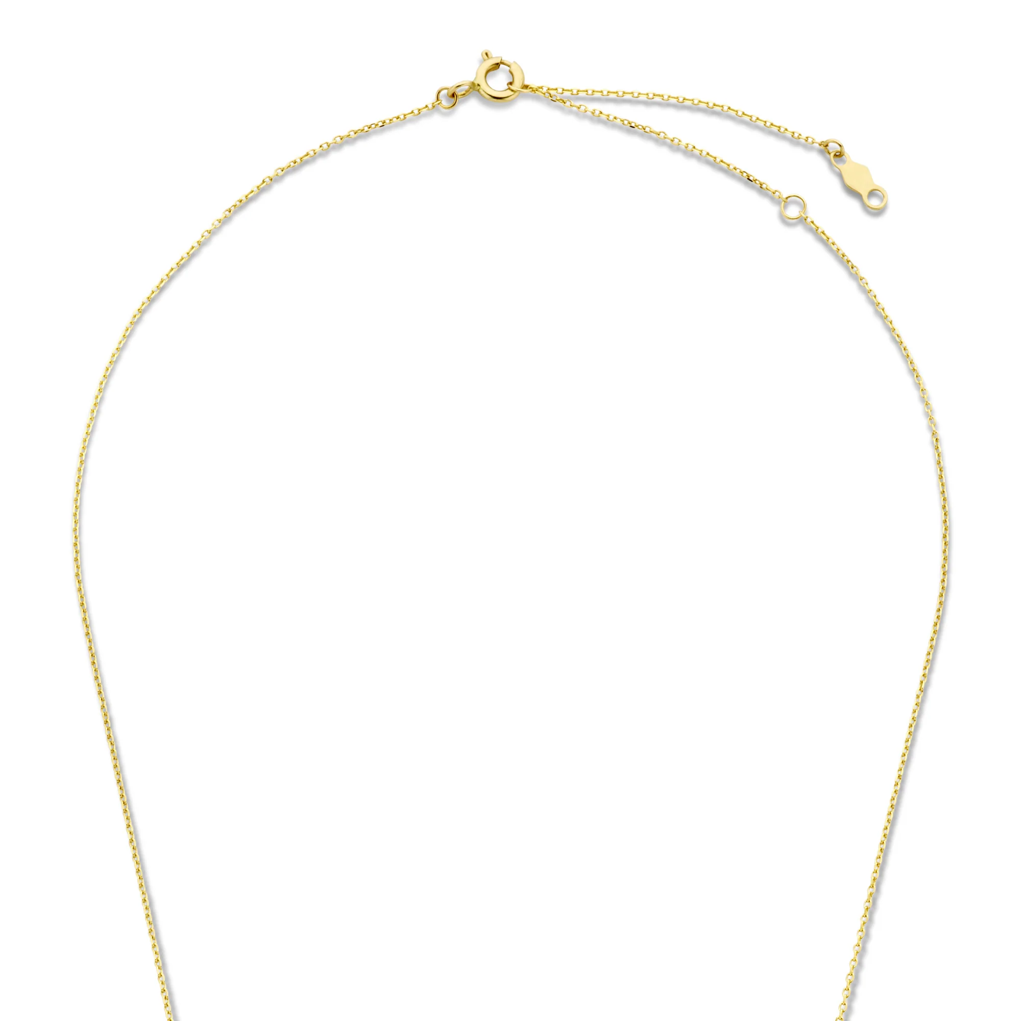 Cadeau d'Isabel 14 karat gold necklace and cube charm with zirconia - Image 7