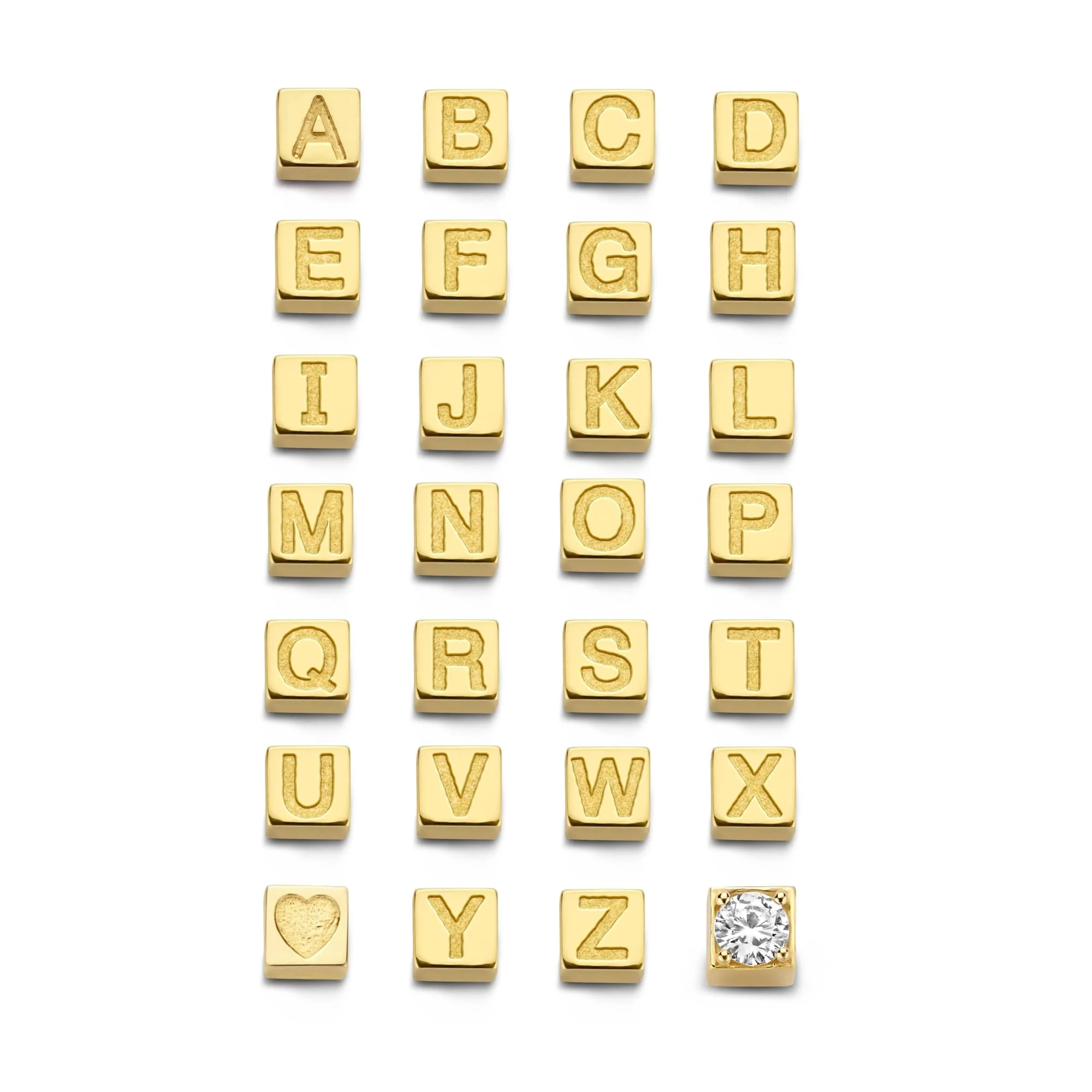 Cadeau d'Isabel 14 karat gold necklace and cube initial charm - Image 9