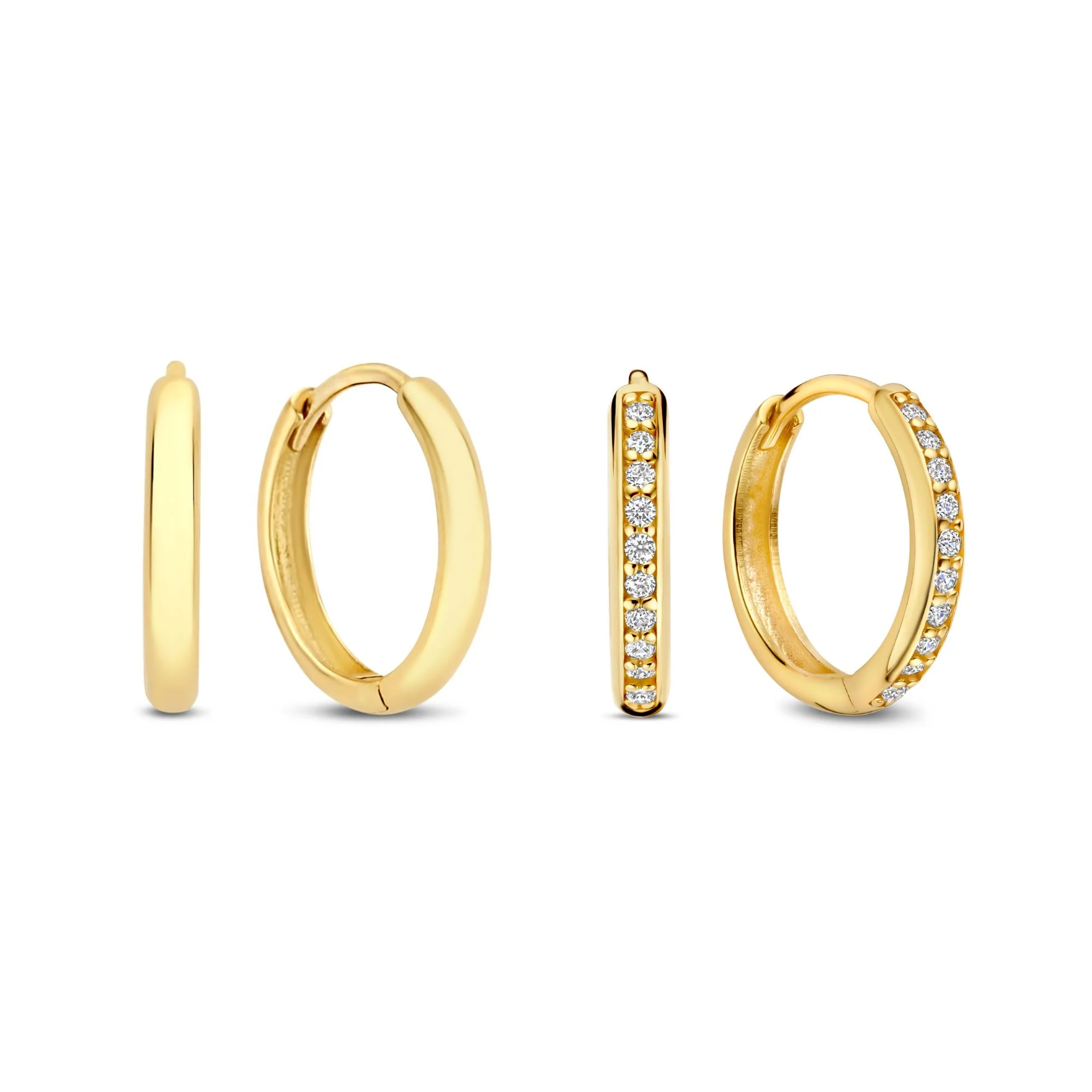 Cadeau d'Isabel 14 karat gold earring set with zirconia