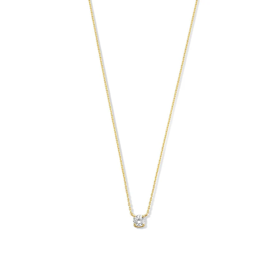 Cadeau d'Isabel 14 karat gold necklace bracelet and ear studs set with zirconia - Image 4