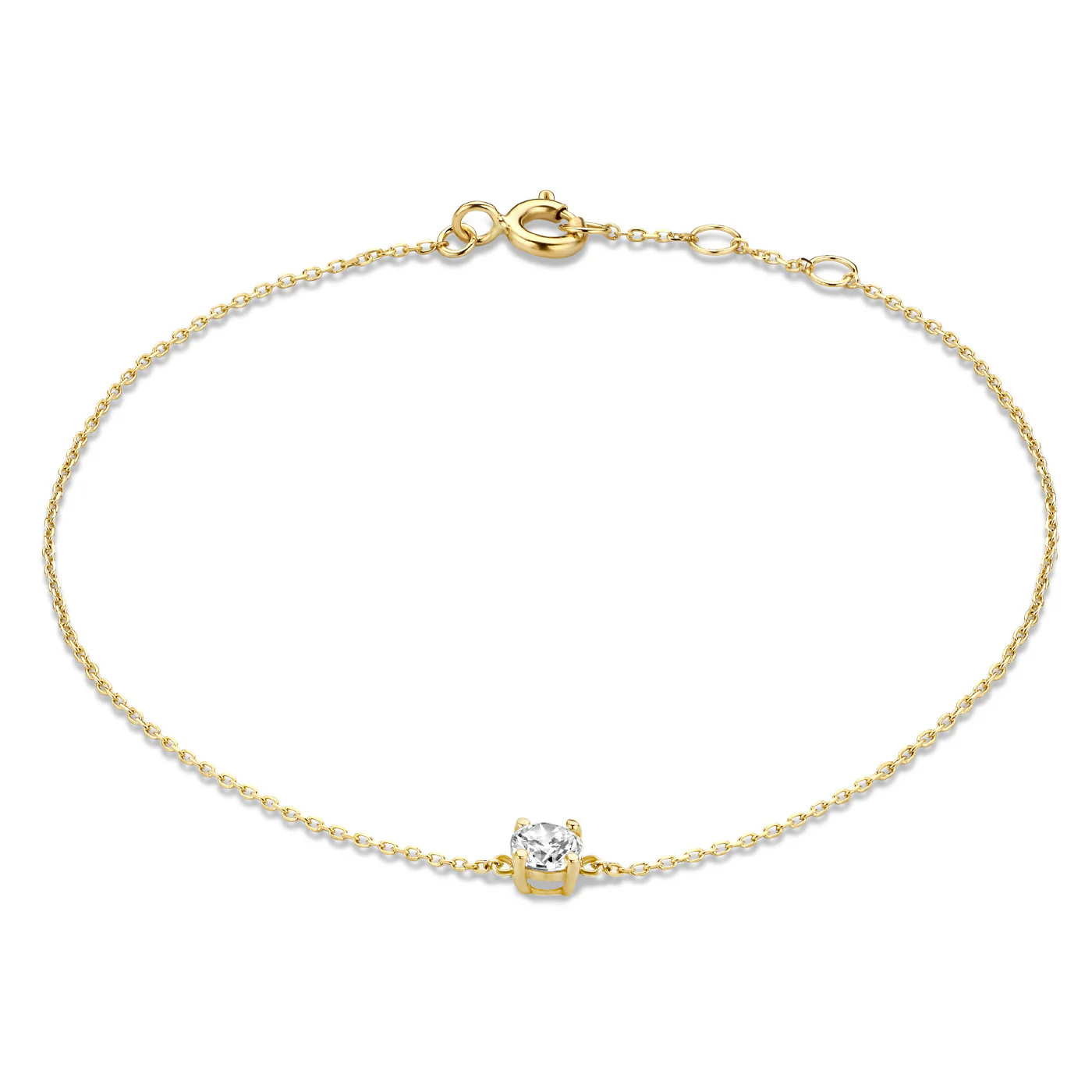 Cadeau d'Isabel 14 karat gold necklace bracelet and ear studs set with zirconia - Image 5