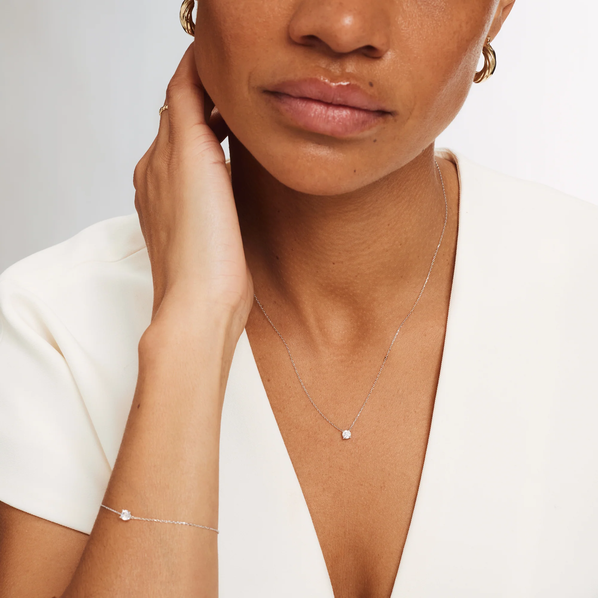 Saint Germain Garance 14 karat white gold necklace with zirconia stone - Image 3