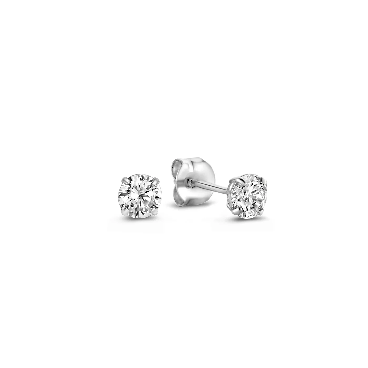 Cadeau d'Isabel 14 karat white gold necklace bracelet and ear studs set with zirconia - Image 6