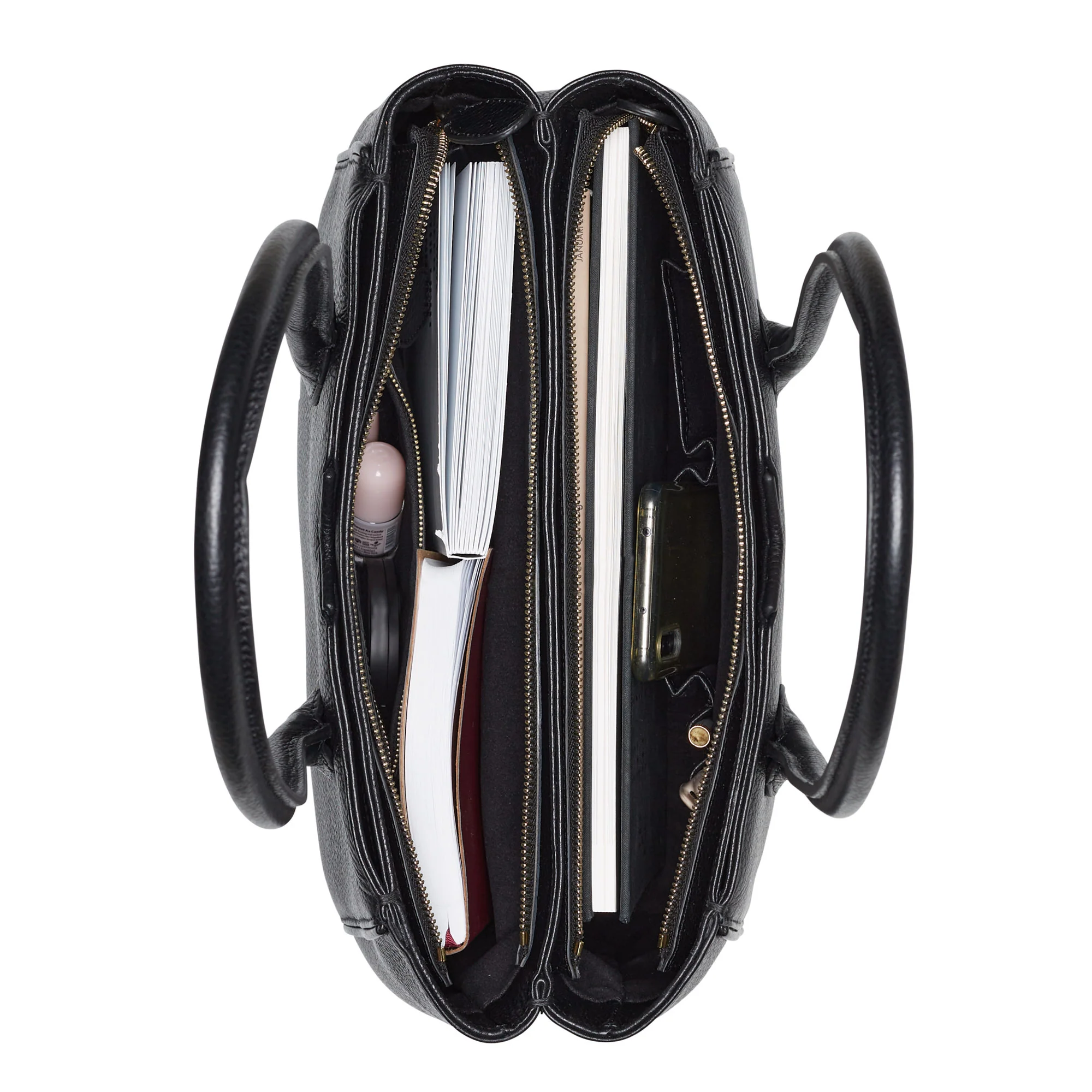 Cadeau d'Isabel black calfskin leather handbag and wallet set - Image 8