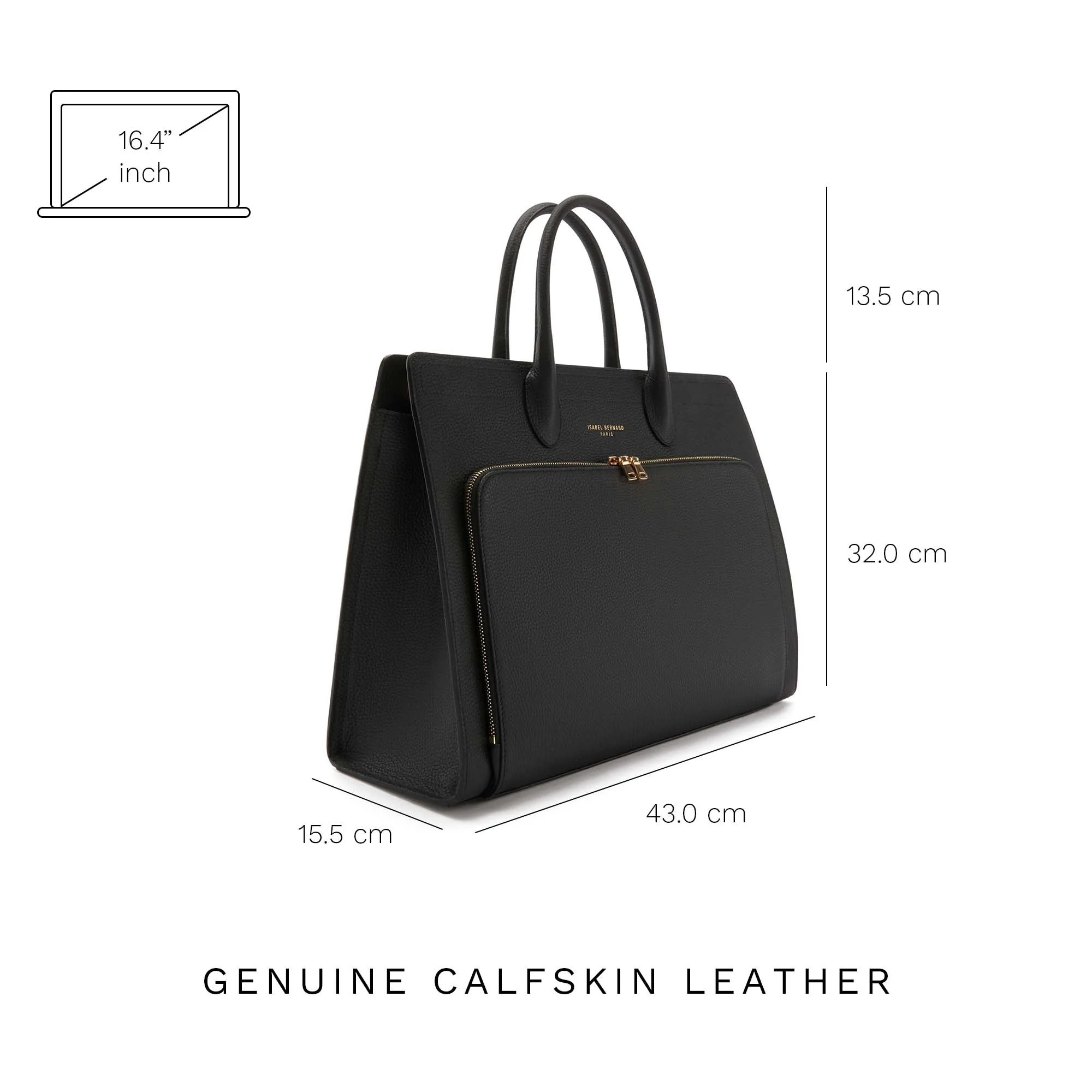 Cadeau d'Isabel black calfskin leather handbag and wallet set - Image 12