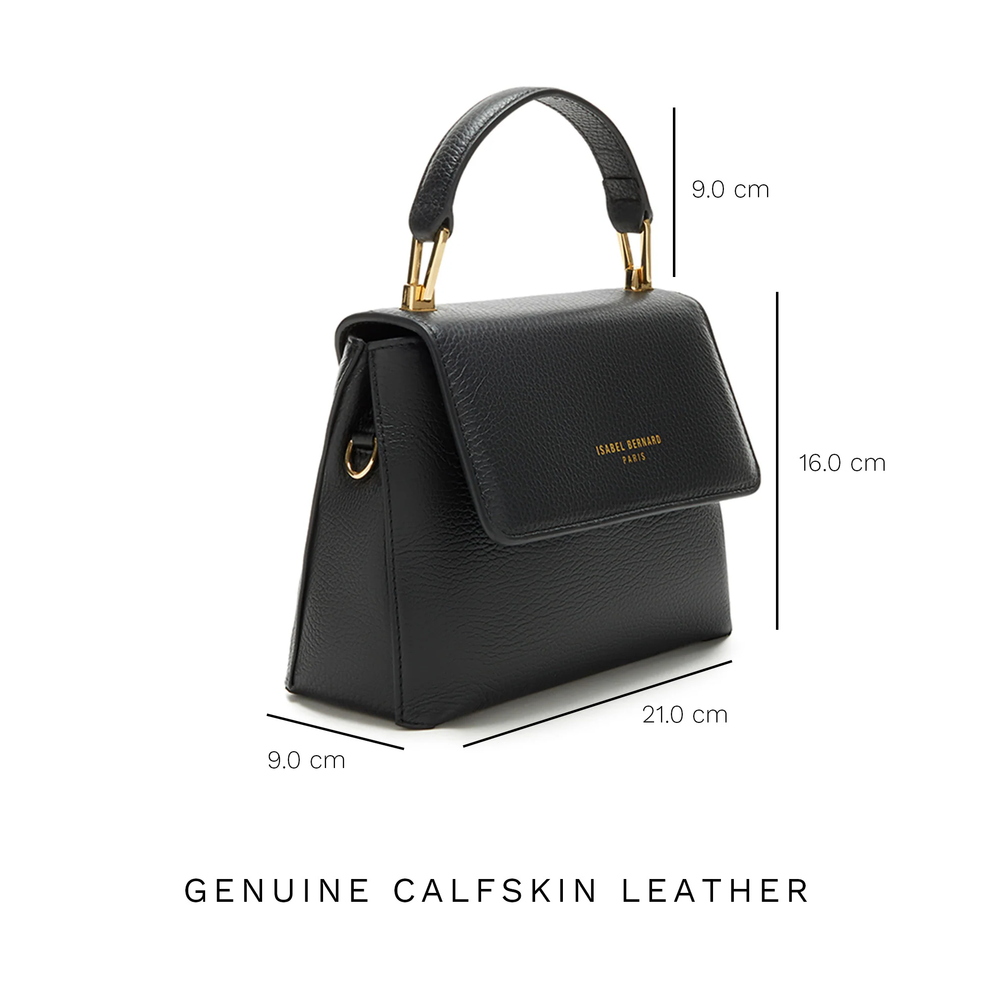 Cadeau d'Isabel black calfskin leather handbag and wallet set - Image 13