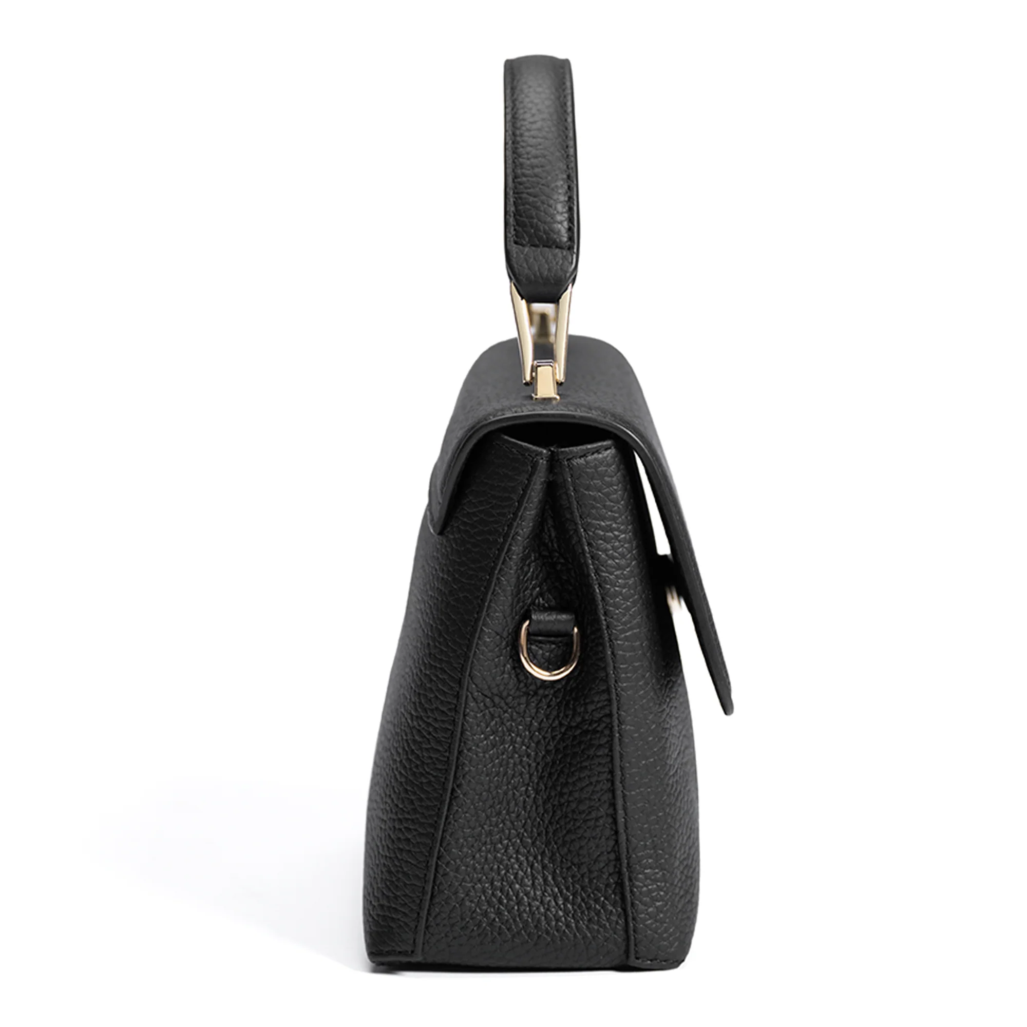 Cadeau d'Isabel black calfskin leather handbag and wallet set - Image 5