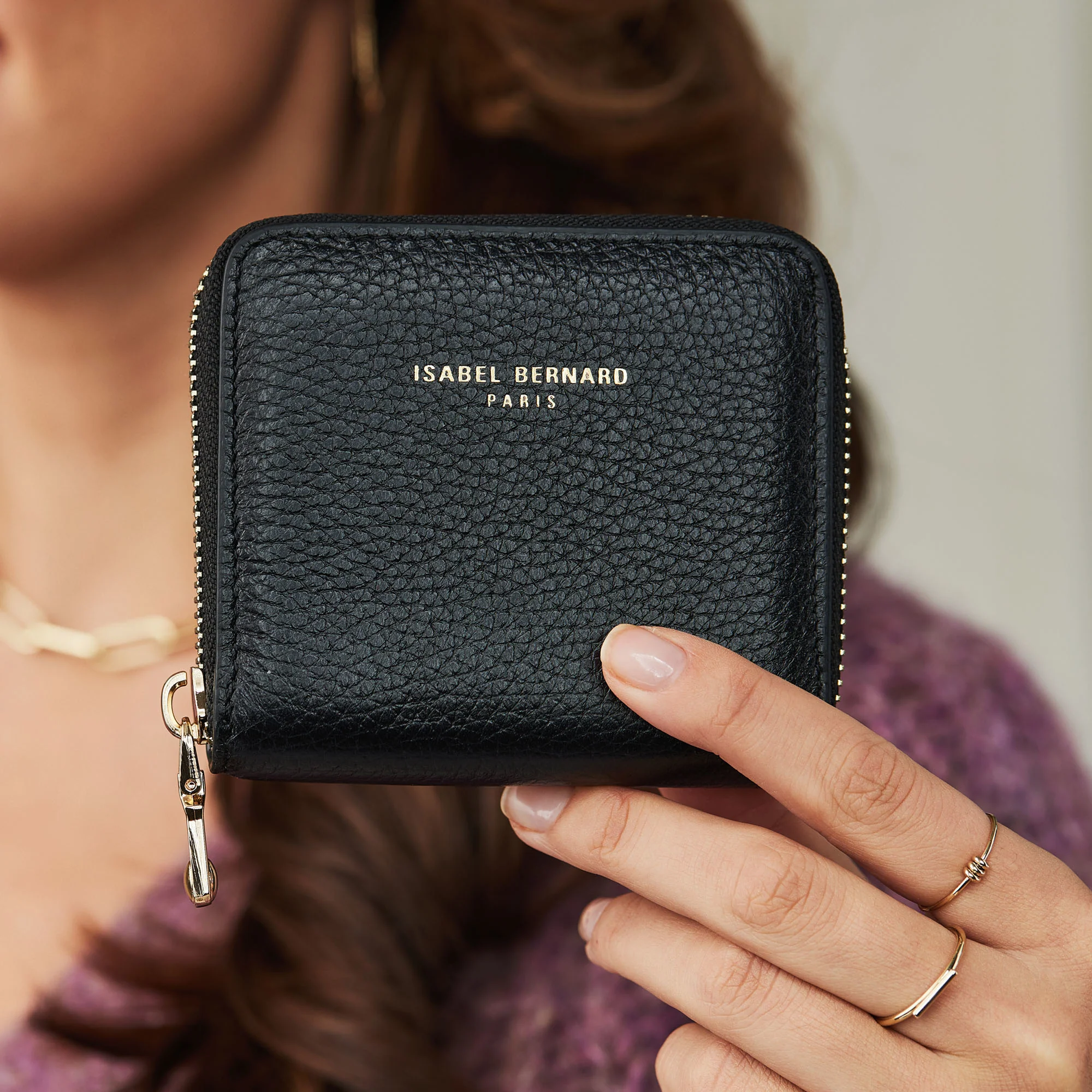 Cadeau d'Isabel black calfskin leather handbag and wallet set - Image 3