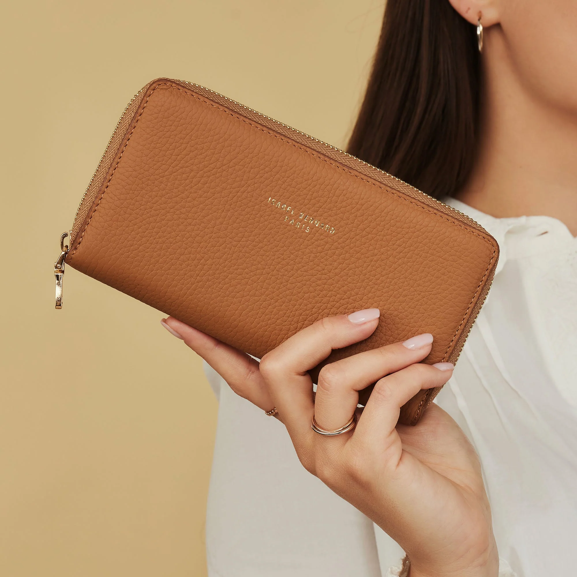Cadeau d'Isabel camel calfskin leather shopper and wallet set - Image 3