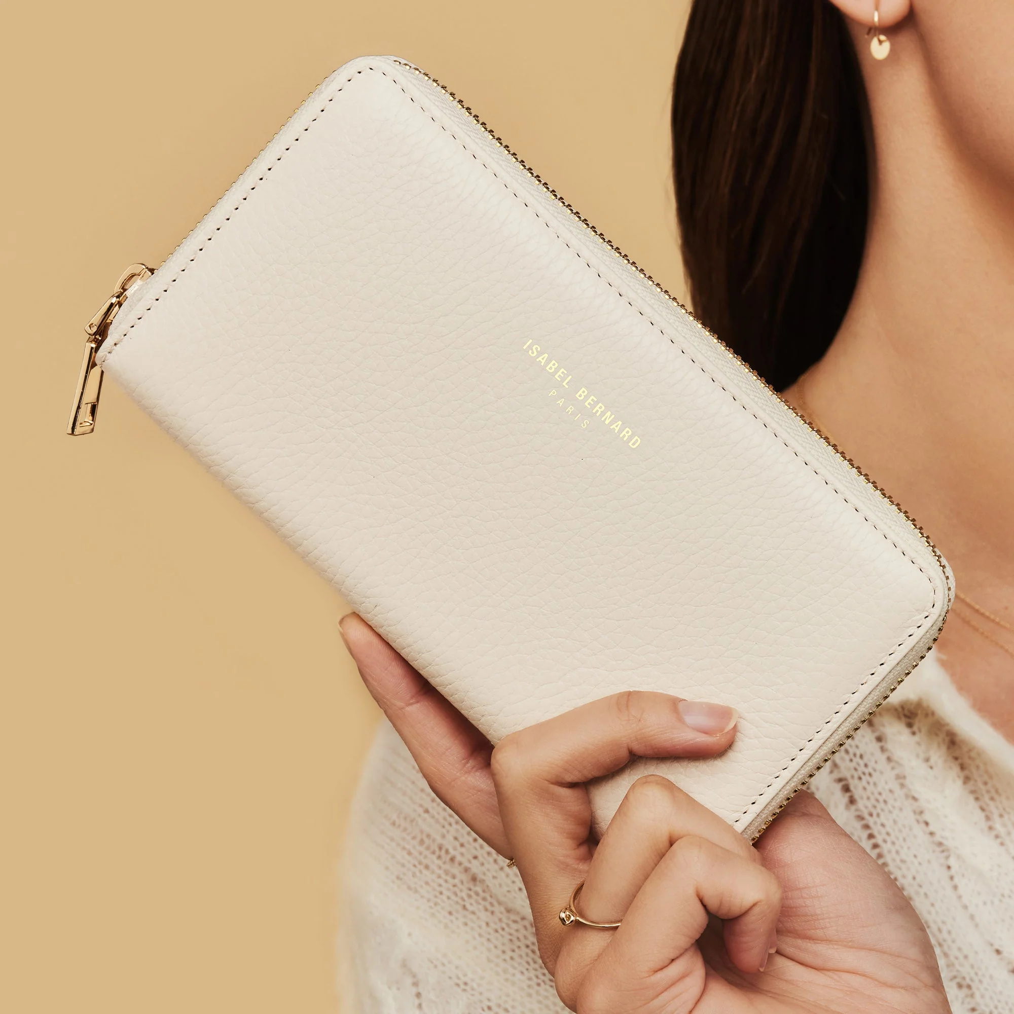 Cadeau d'Isabel cream calfskin leather handbag and wallet set - Image 3