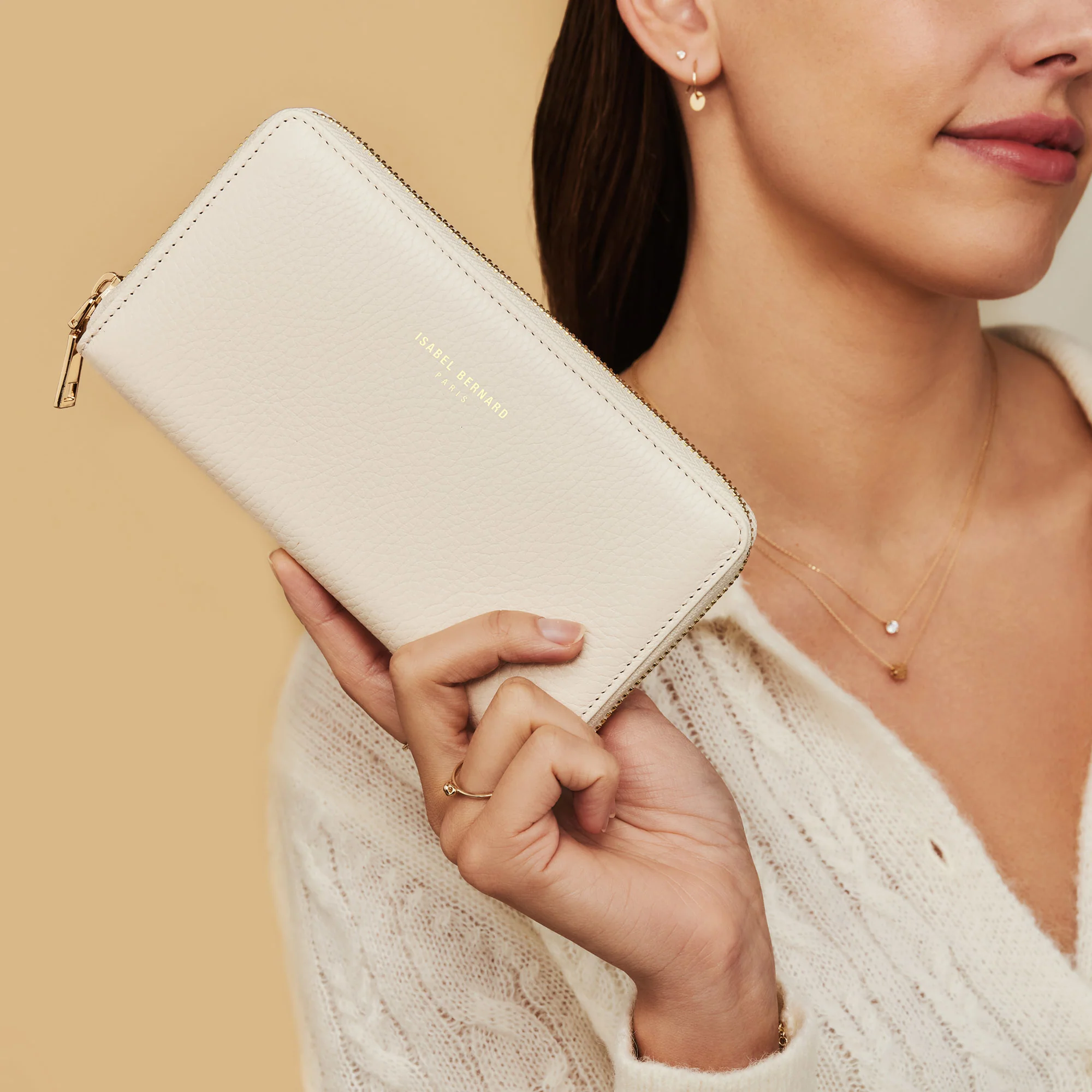 Cadeau d'Isabel cream calfskin leather shopper and wallet set - Image 3
