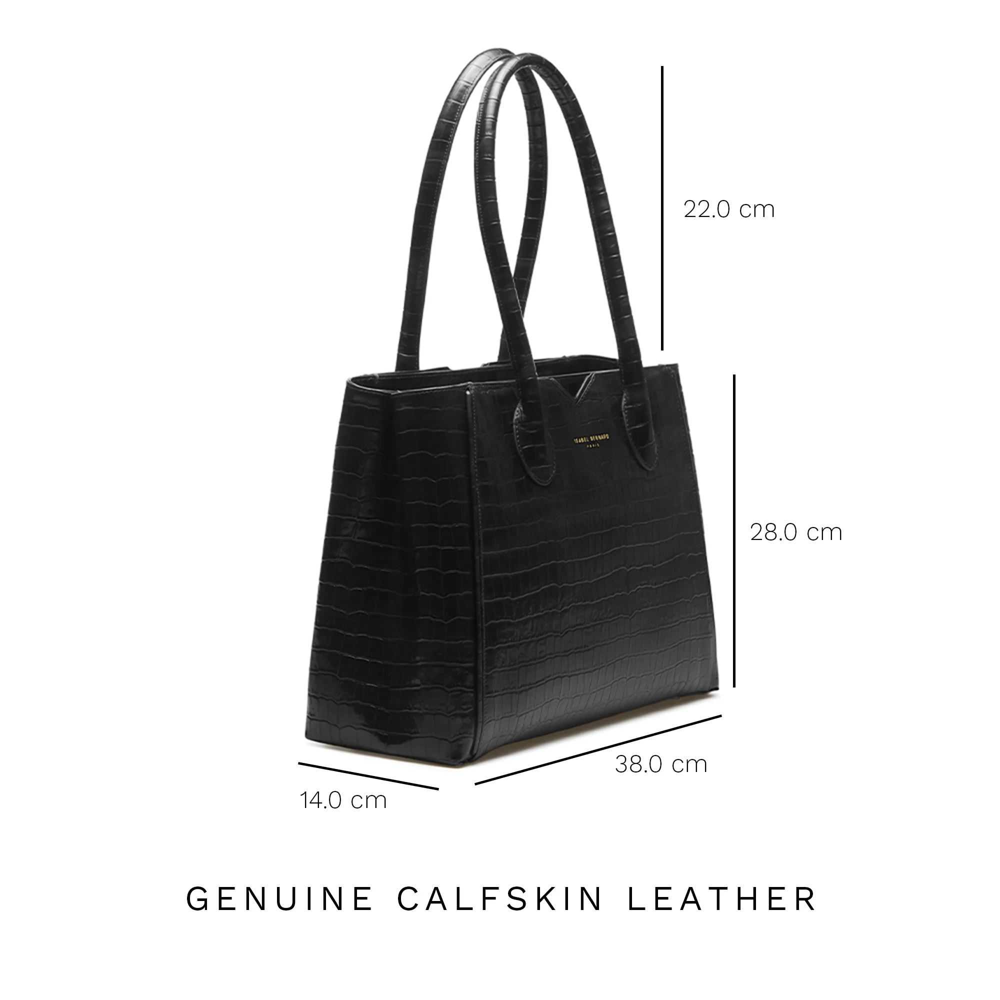 Cadeau d'Isabel croco black calfskin leather handbag and wallet set - Image 14