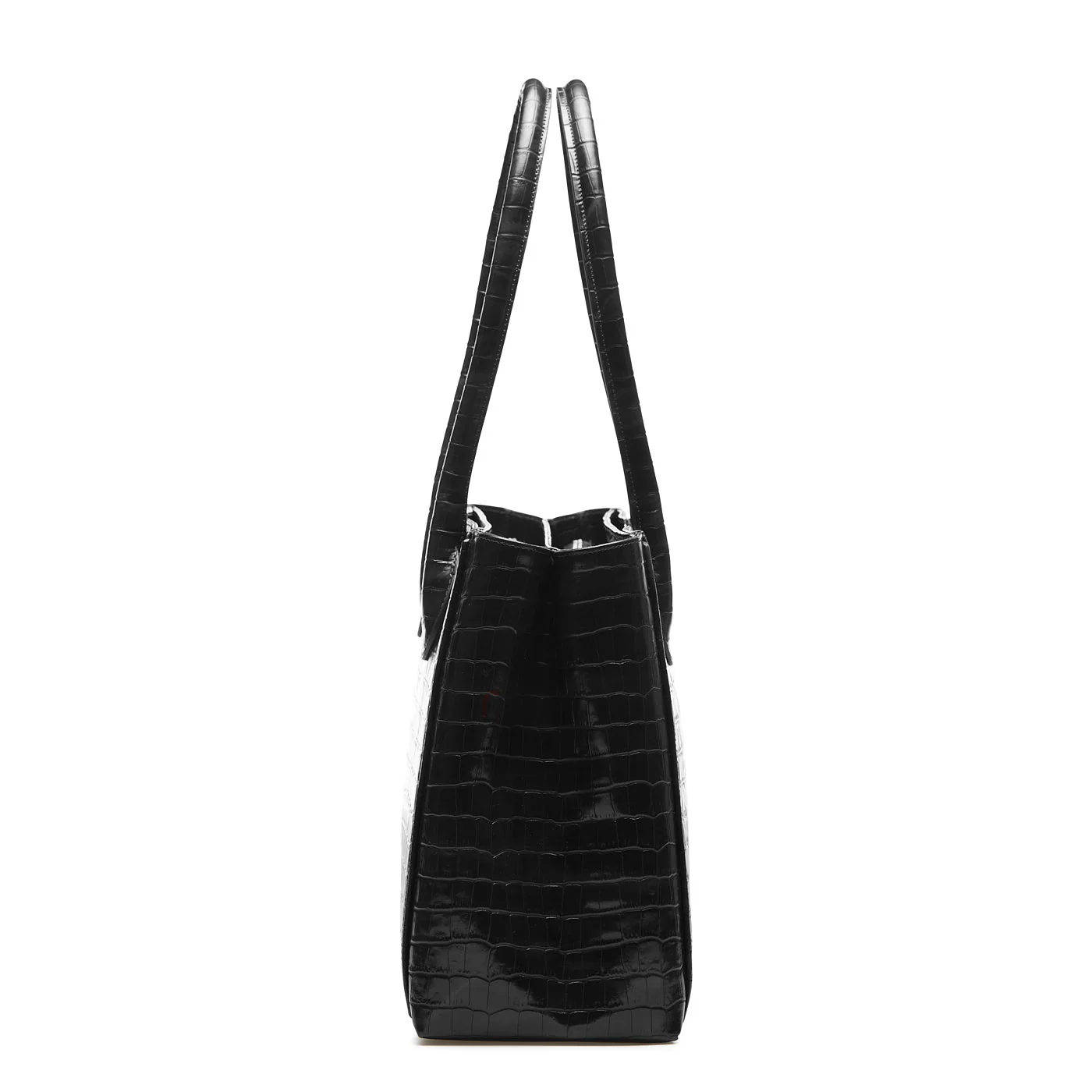 Cadeau d'Isabel croco black calfskin leather handbag and wallet set - Image 6