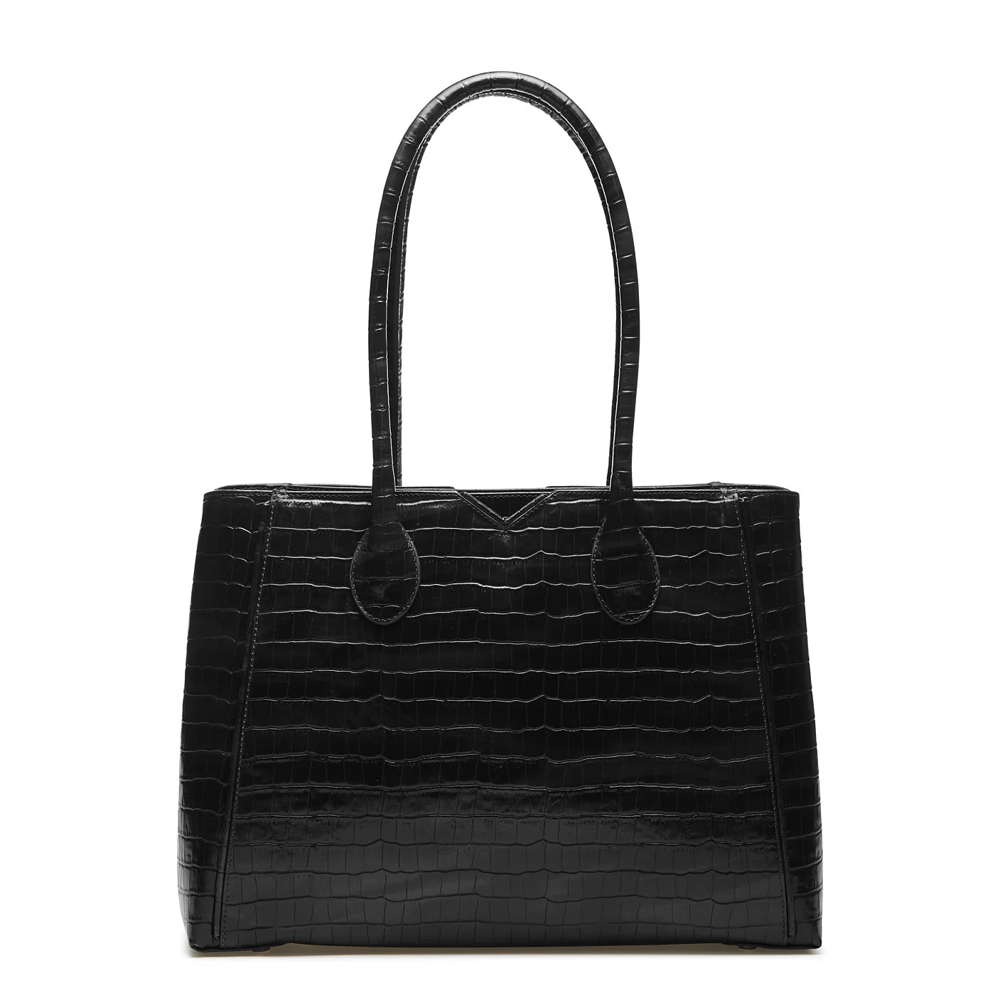 Cadeau d'Isabel croco black calfskin leather handbag and wallet set - Image 7