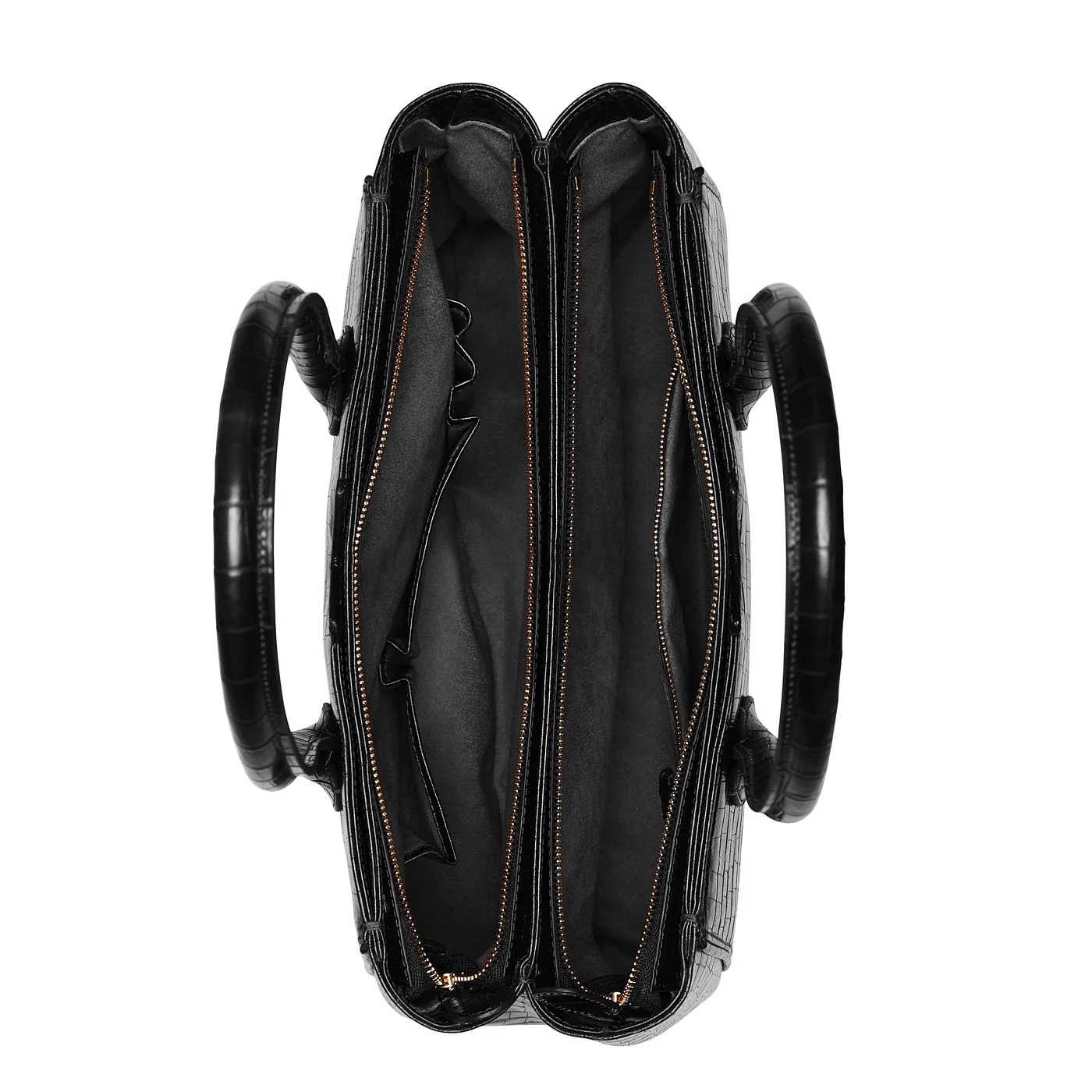 Cadeau d'Isabel croco black calfskin leather handbag and wallet set - Image 9