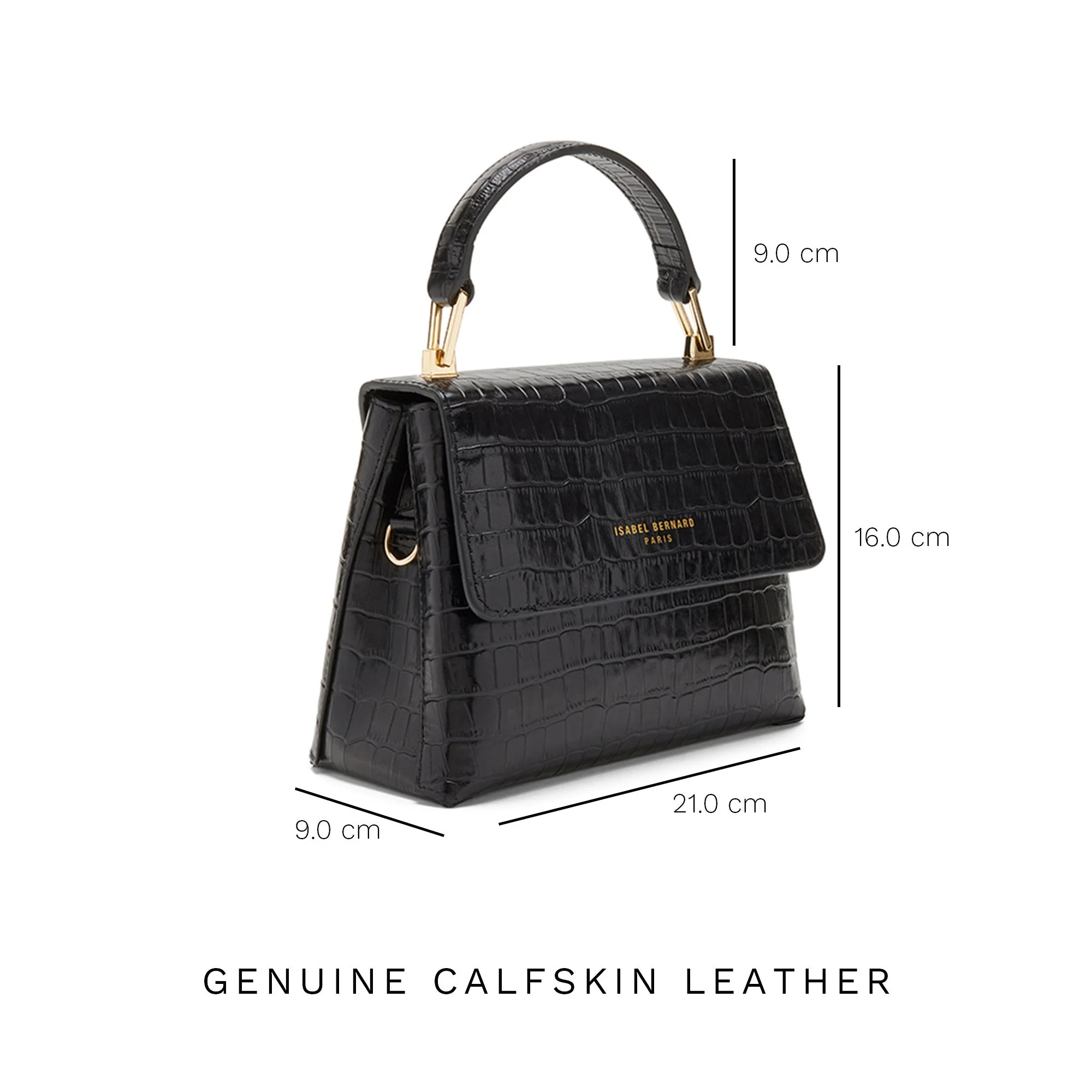 Cadeau d'Isabel croco black calfskin leather handbag and wallet set - Image 13