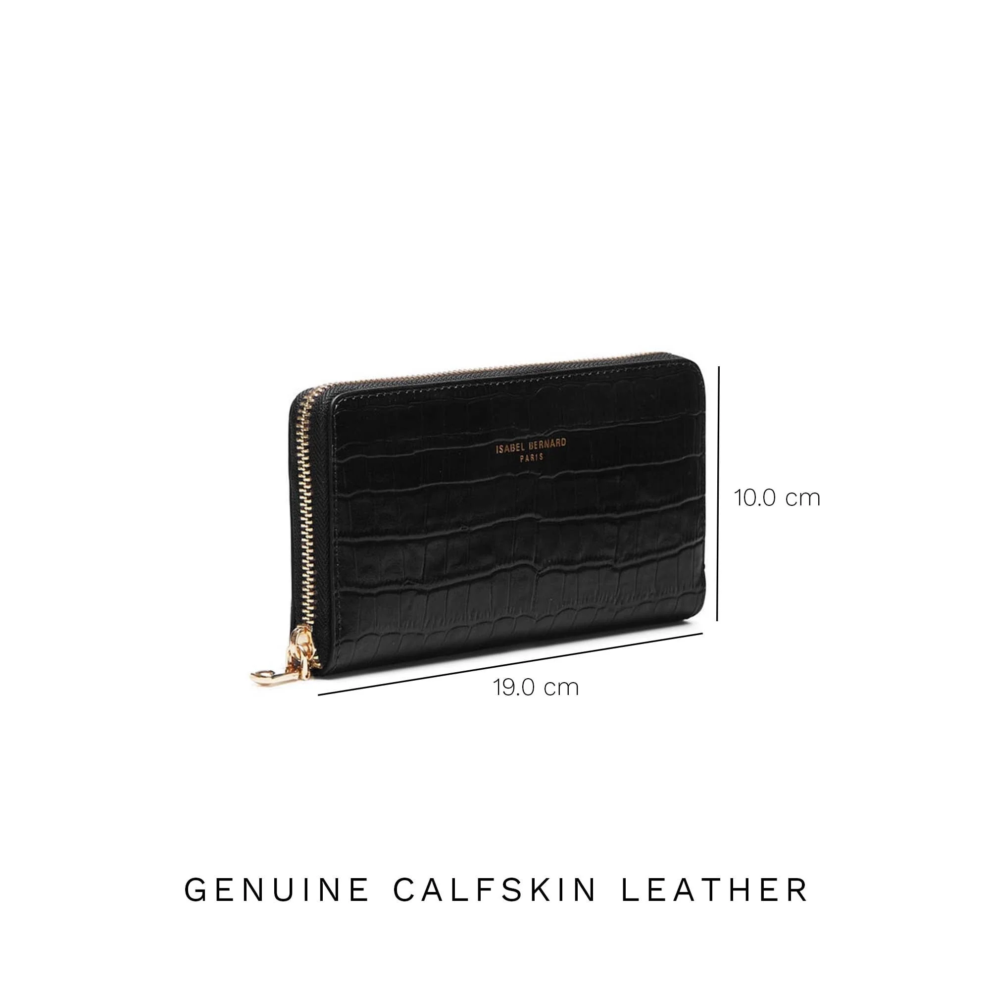 Cadeau d'Isabel croco black calfskin leather handbag and wallet set - Image 14