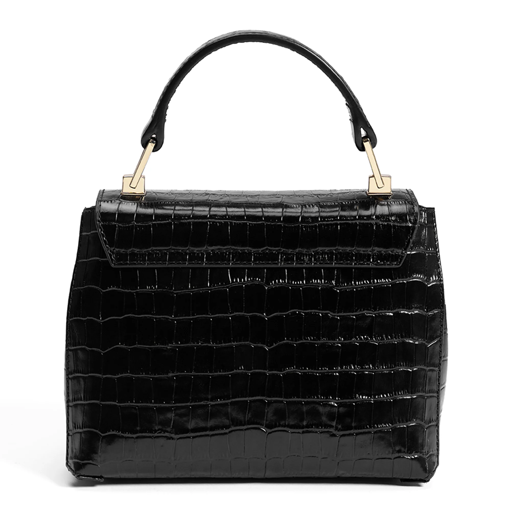 Cadeau d'Isabel croco black calfskin leather handbag and wallet set - Image 6