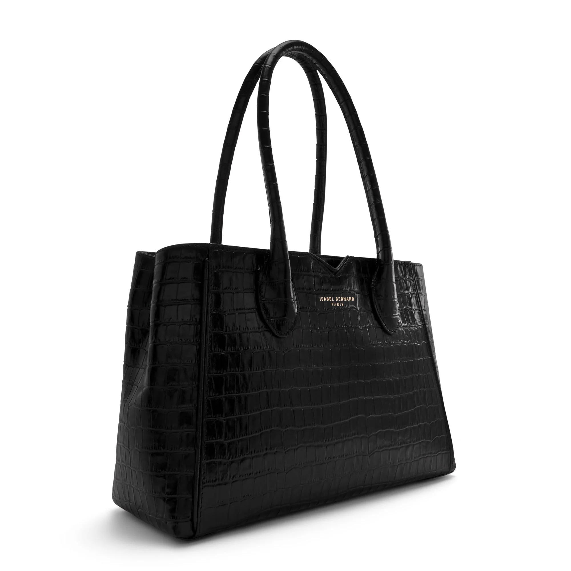 Cadeau d'Isabel croco black calfskin leather handbag and wallet set - Image 5