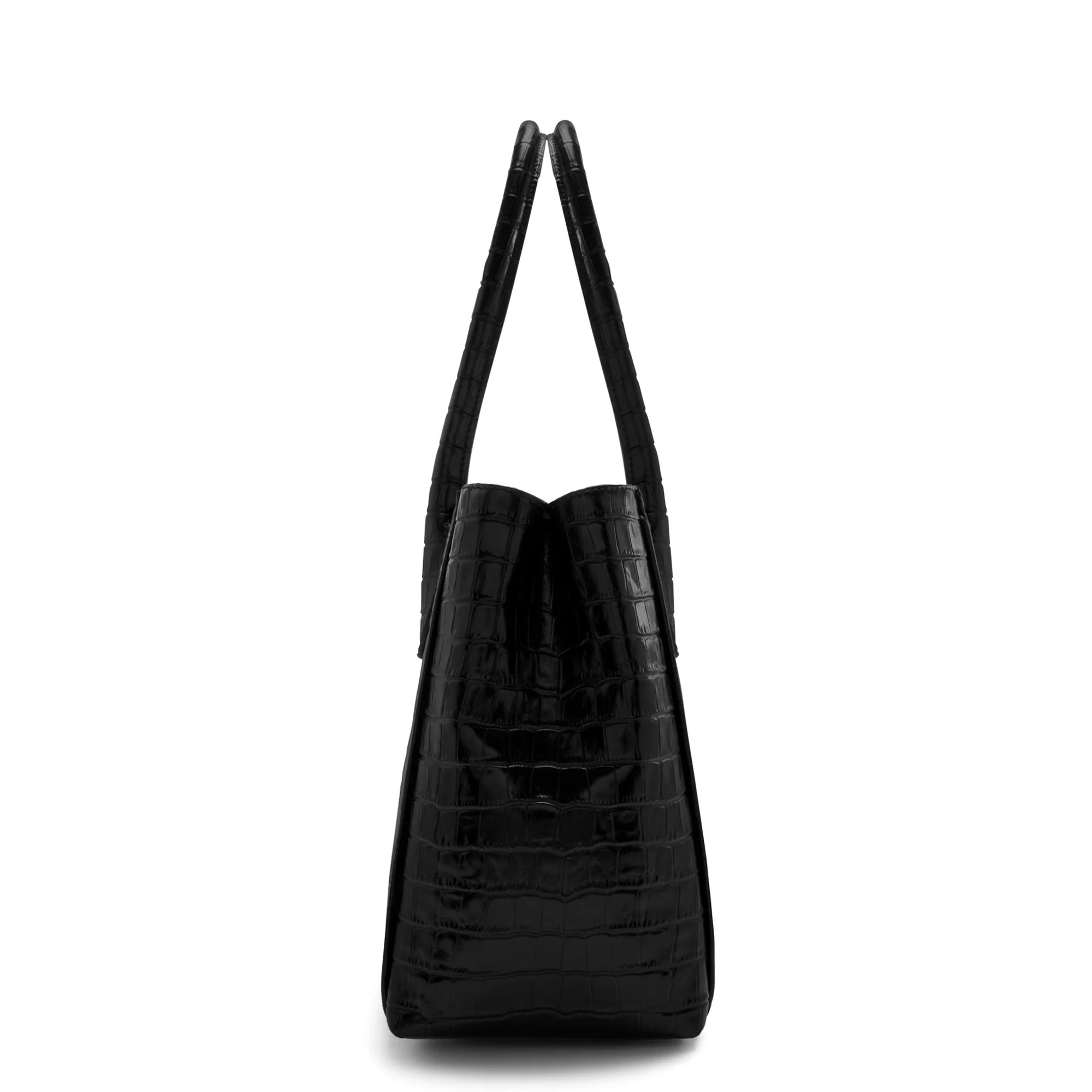 Cadeau d'Isabel croco black calfskin leather handbag and wallet set - Image 6