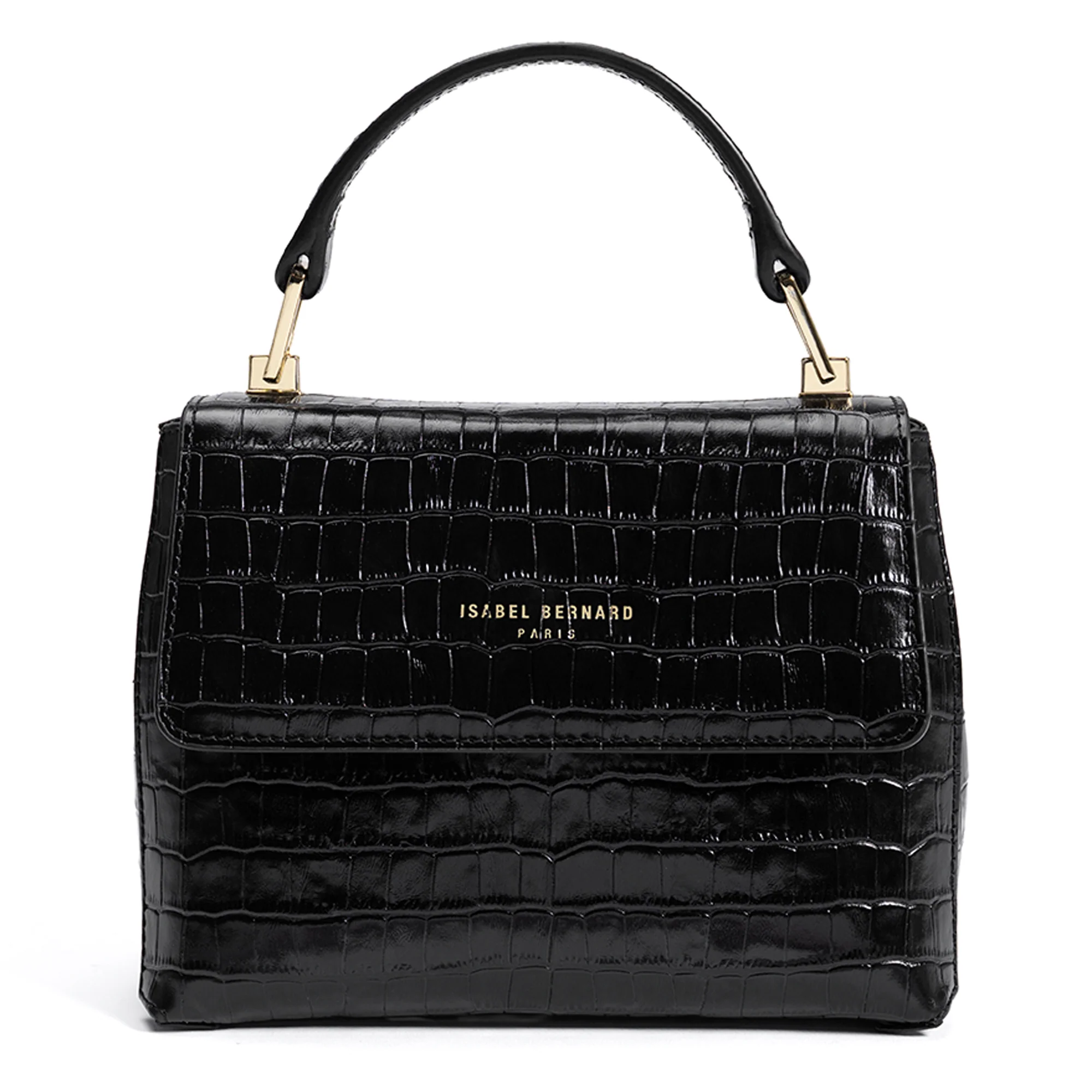 Cadeau d'Isabel croco black calfskin leather handbag and wallet set - Image 4