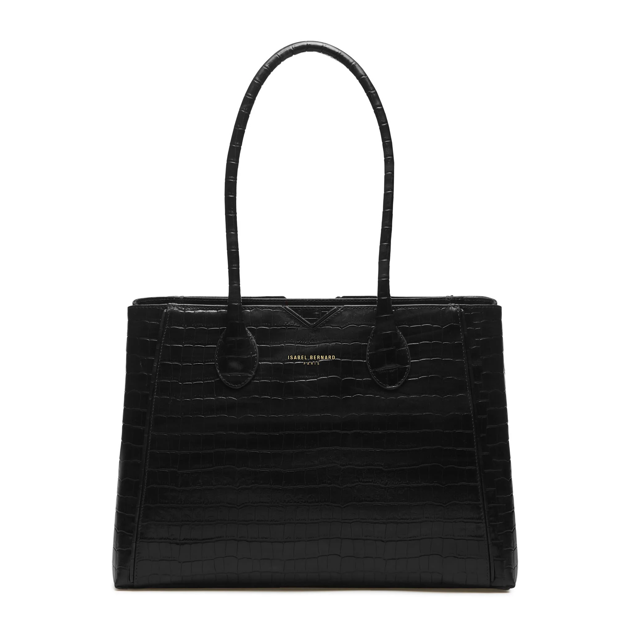 Cadeau d'Isabel croco black calfskin leather handbag and wallet set - Image 4