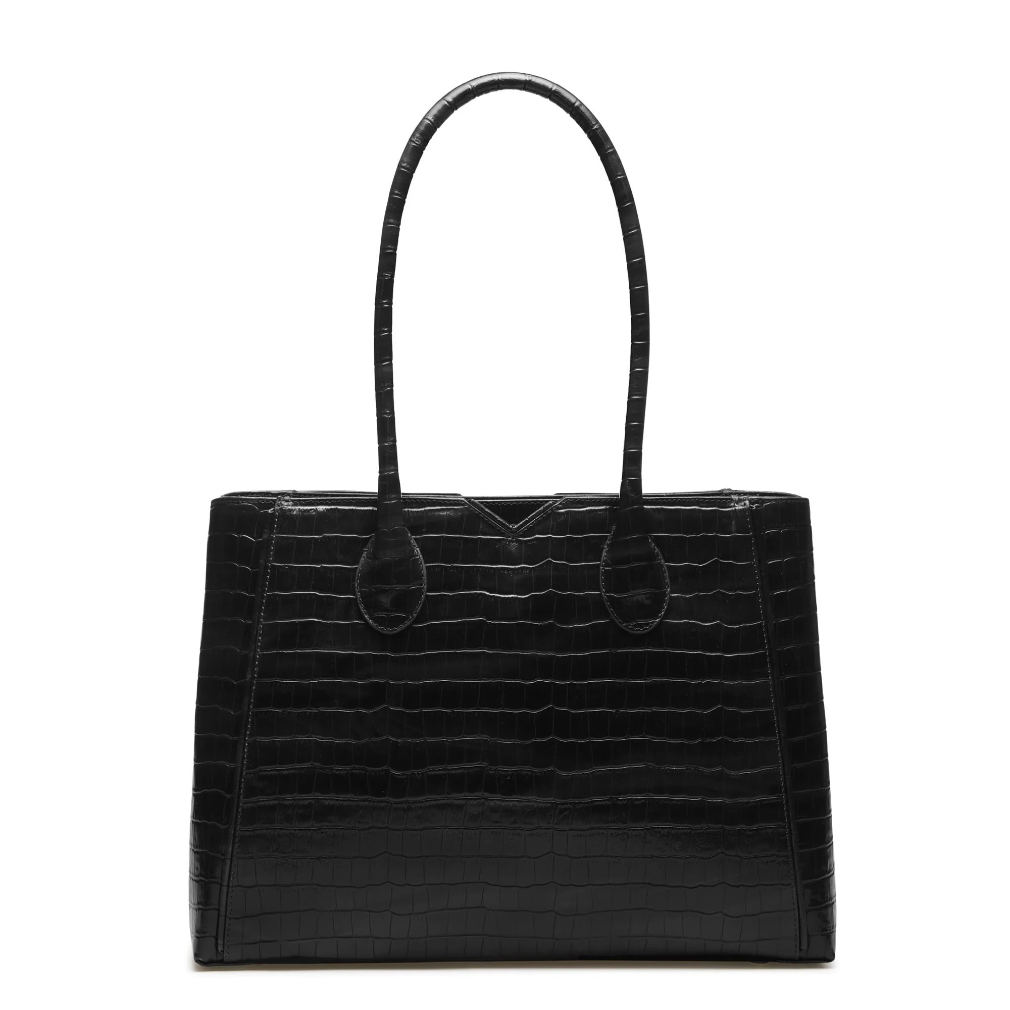 Cadeau d'Isabel croco black calfskin leather handbag and wallet set - Image 6