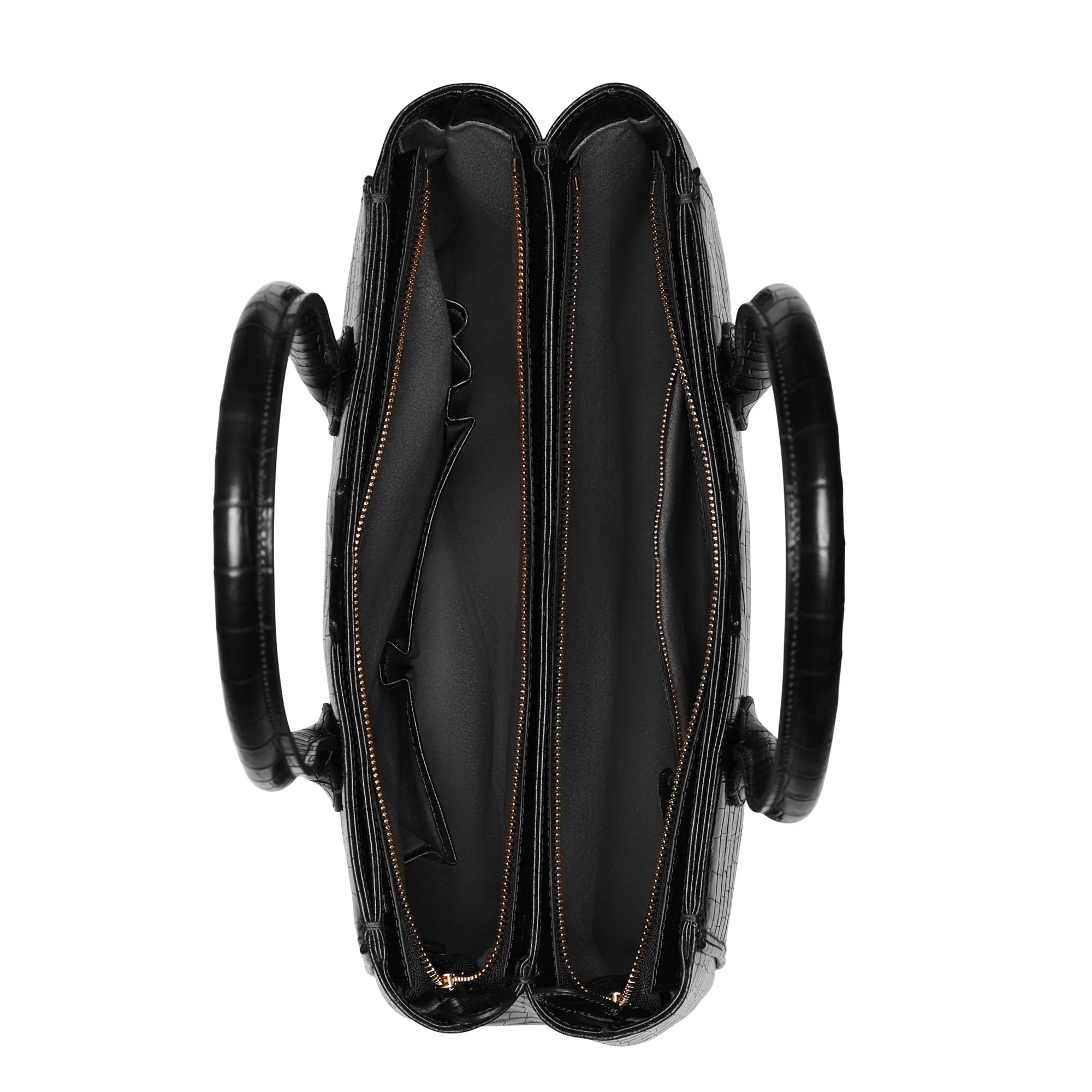 Cadeau d'Isabel croco black calfskin leather handbag and wallet set - Image 7