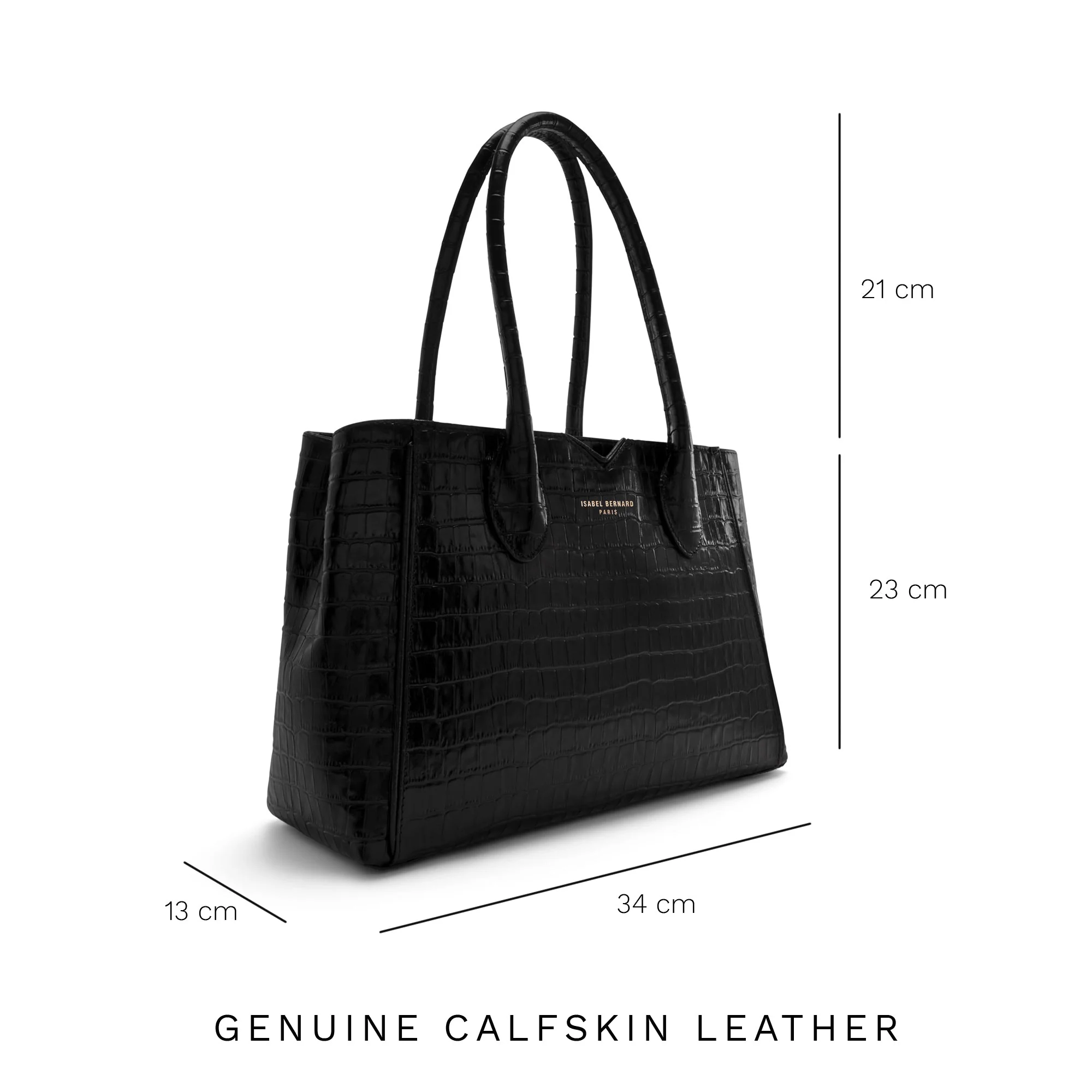 Cadeau d'Isabel croco black calfskin leather handbag and wallet set - Image 13