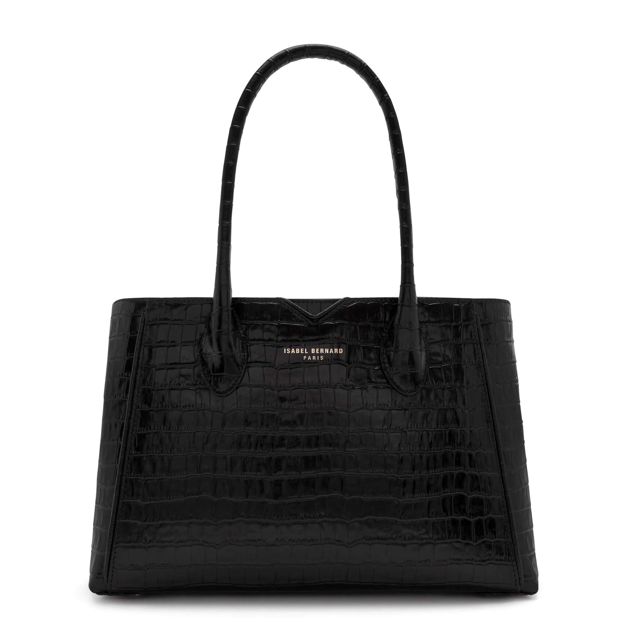 Cadeau d'Isabel croco black calfskin leather handbag and wallet set - Image 4