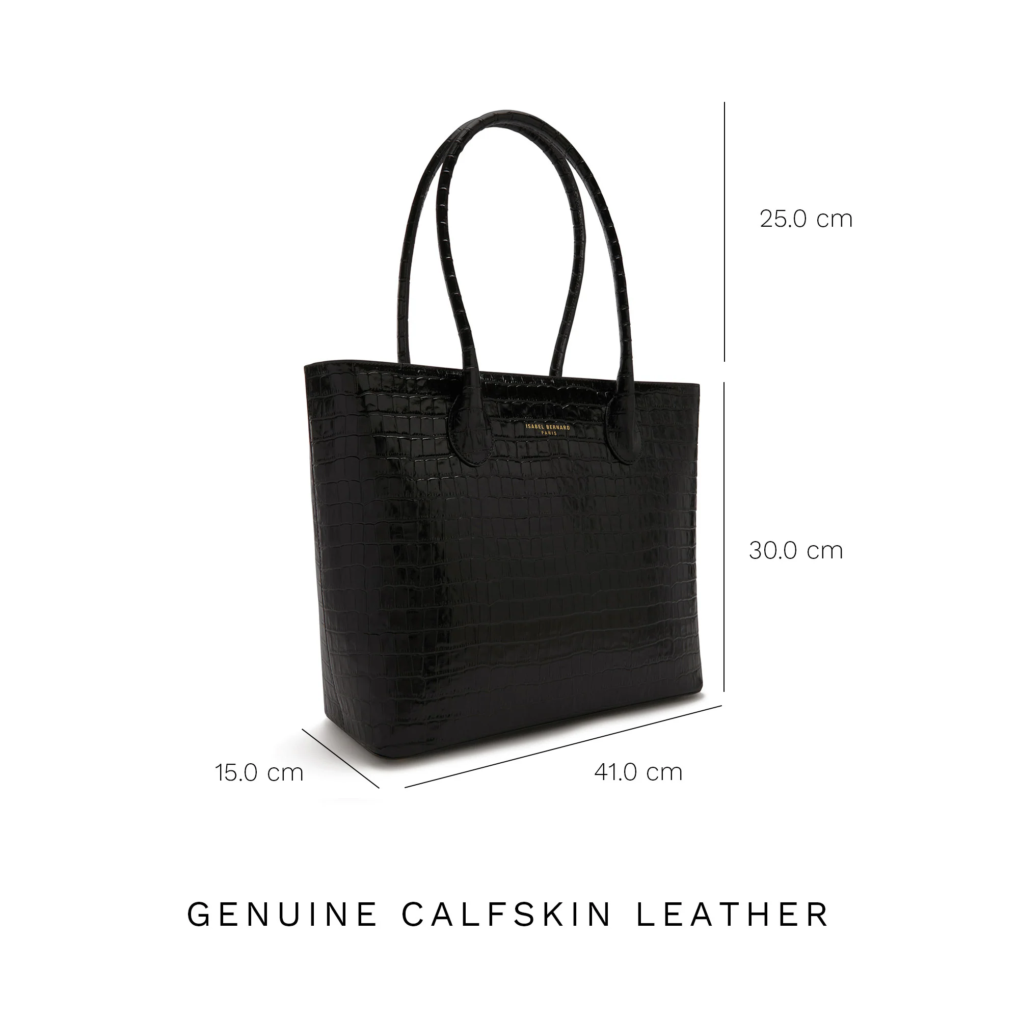 Cadeau d'Isabel croco black calfskin leather shopper & cardholder set - Image 15