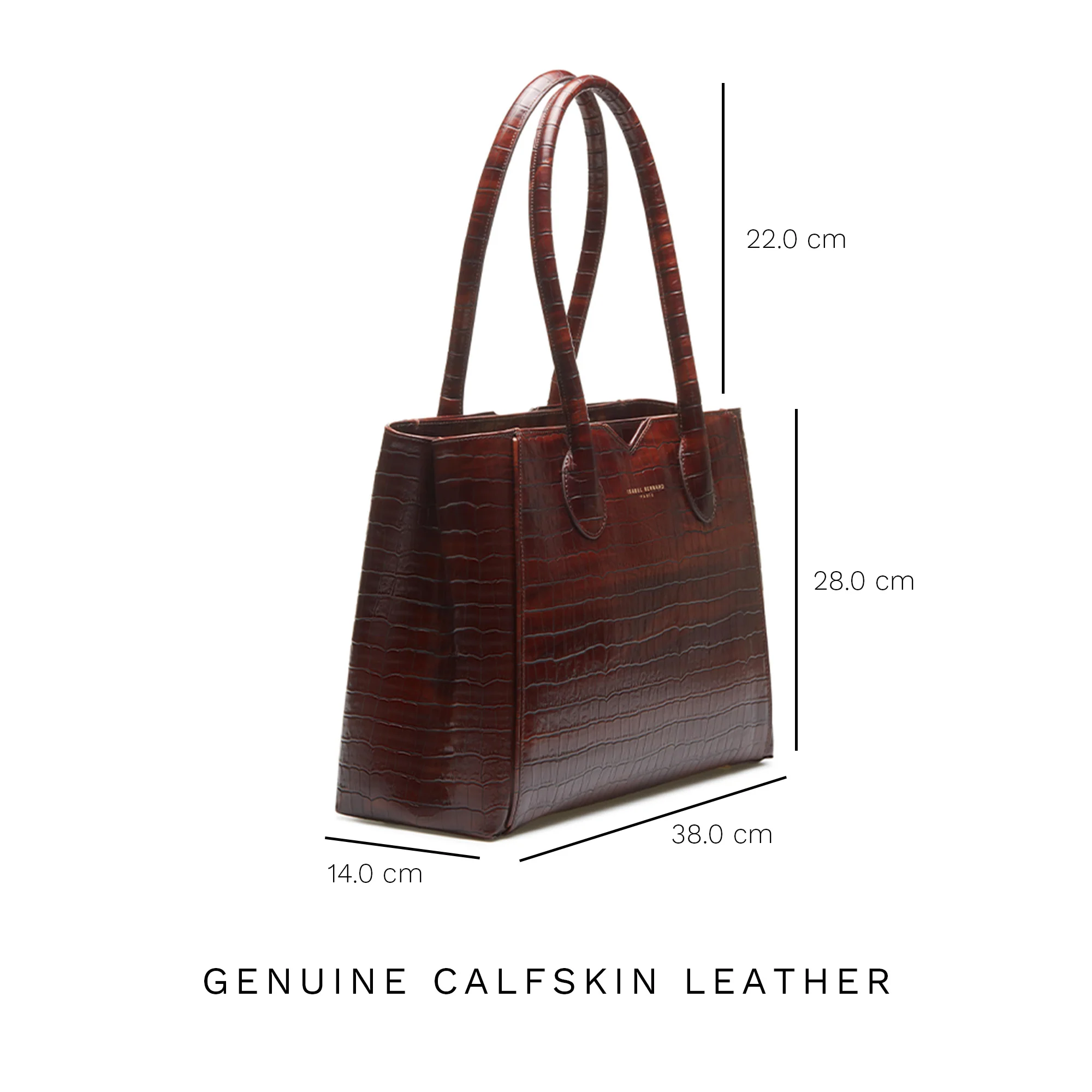 Cadeau d'Isabel croco brown calfskin leather handbag and wallet set - Image 14